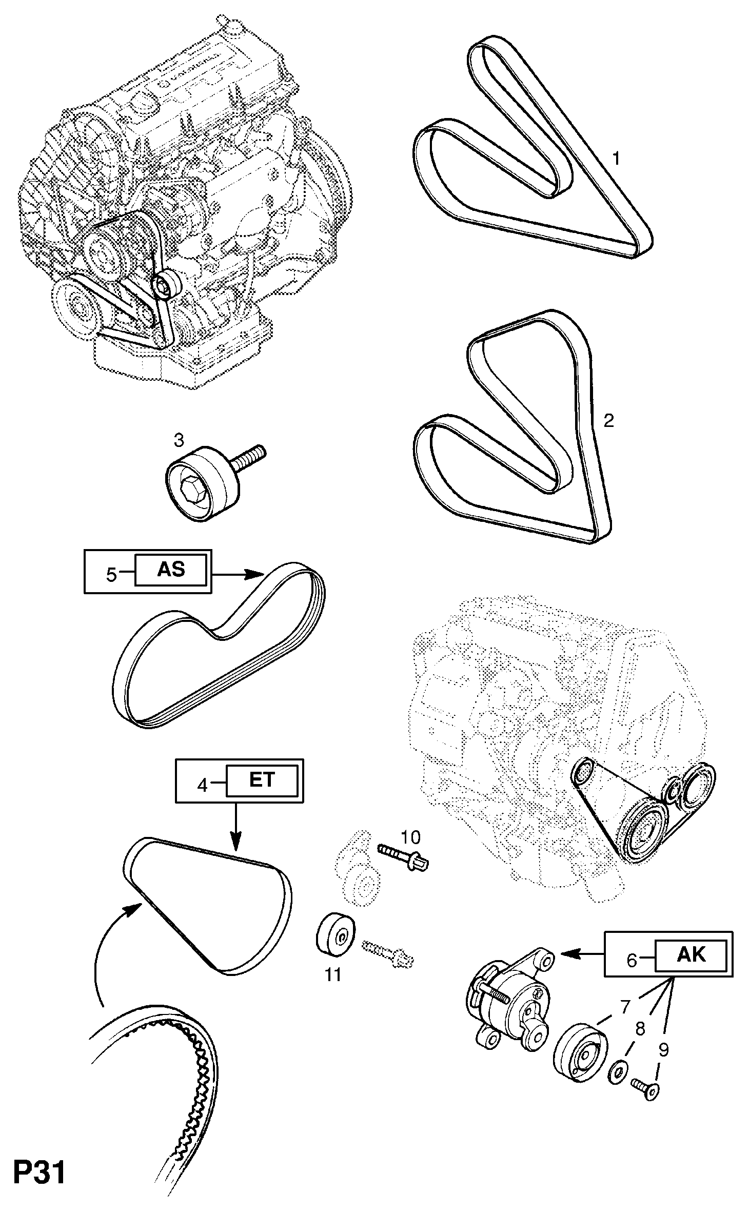 Opel 1204853 - Натяжитель, поликлиновый ремень parts5.com