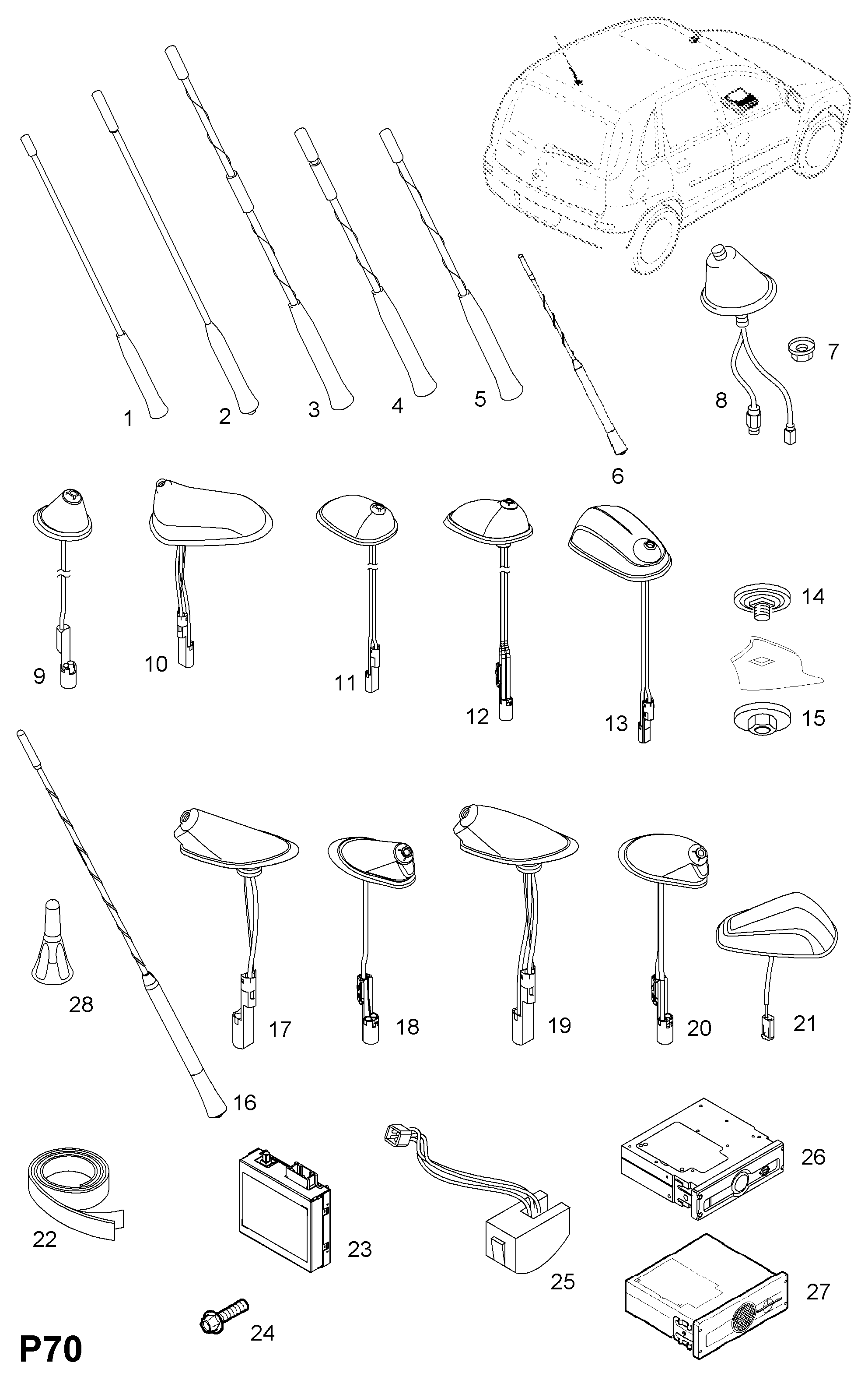 Opel 47 05 831 - Антенна parts5.com