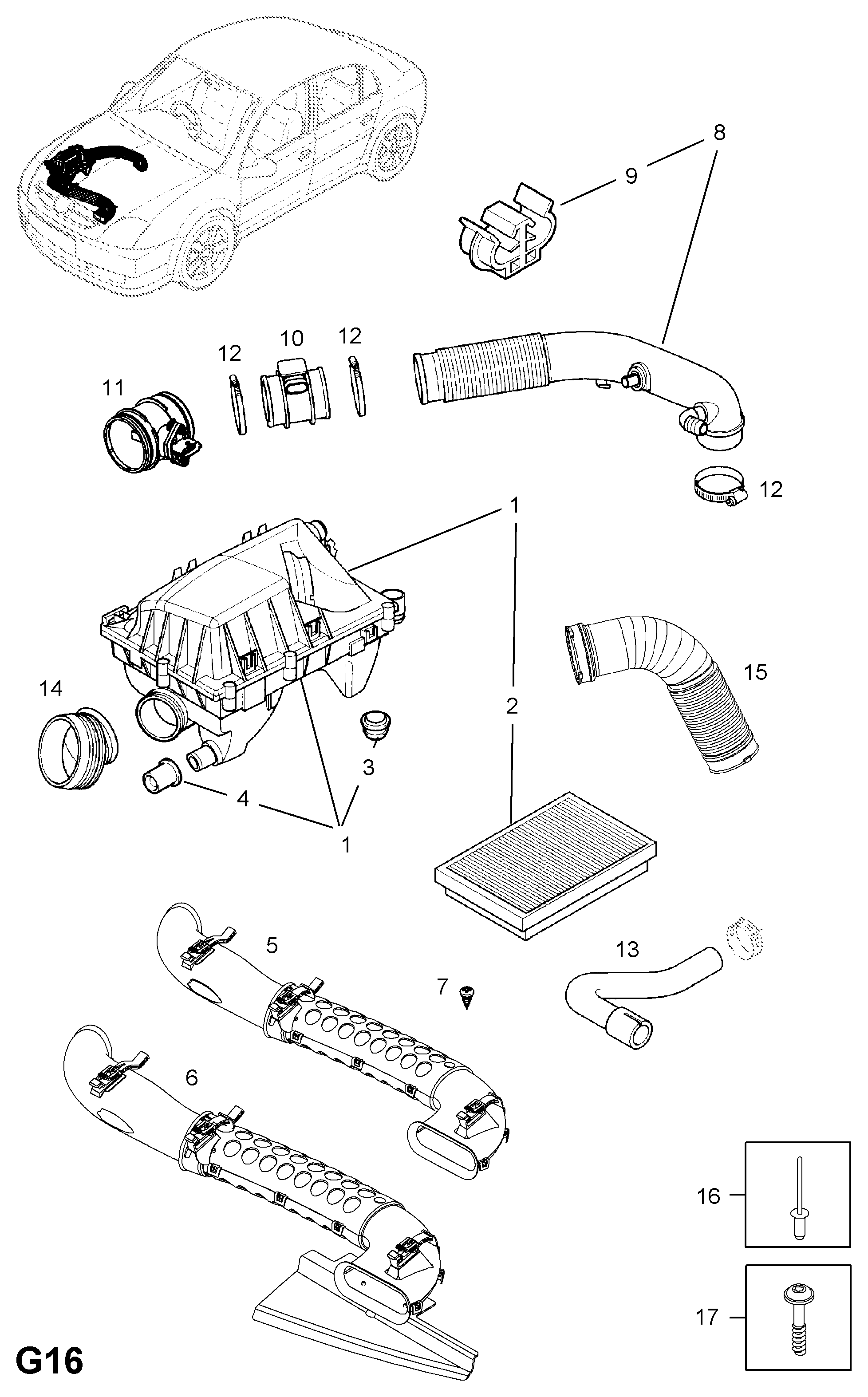 Opel 835630 - Воздушный фильтр parts5.com