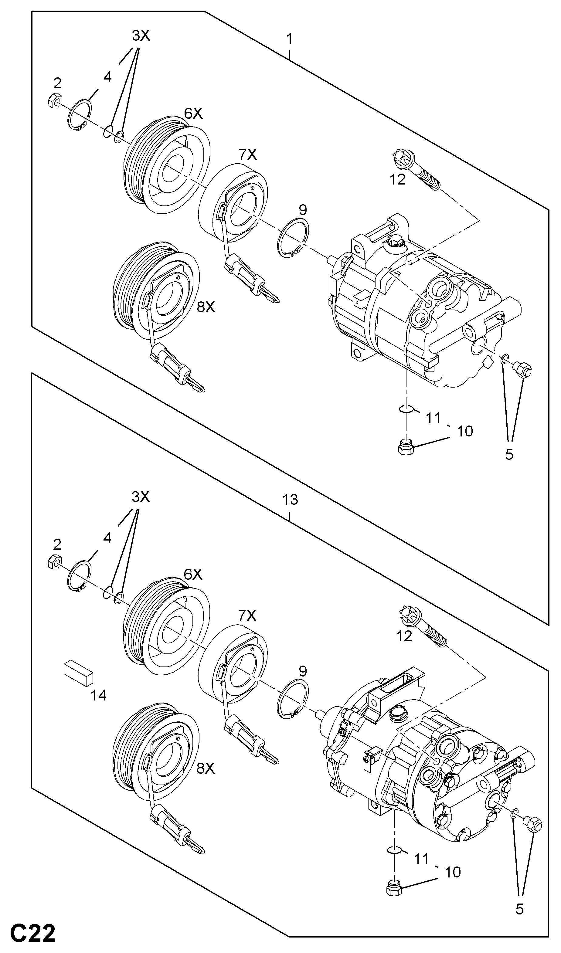 Vauxhall 68 54 035 - Компрессор кондиционера parts5.com