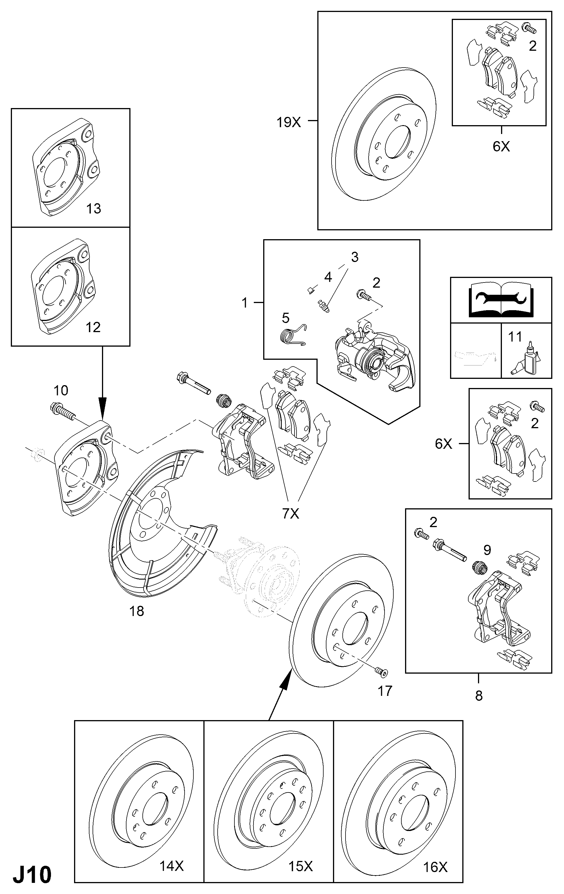 Opel 1605128 - Тормозные колодки, дисковые, комплект parts5.com