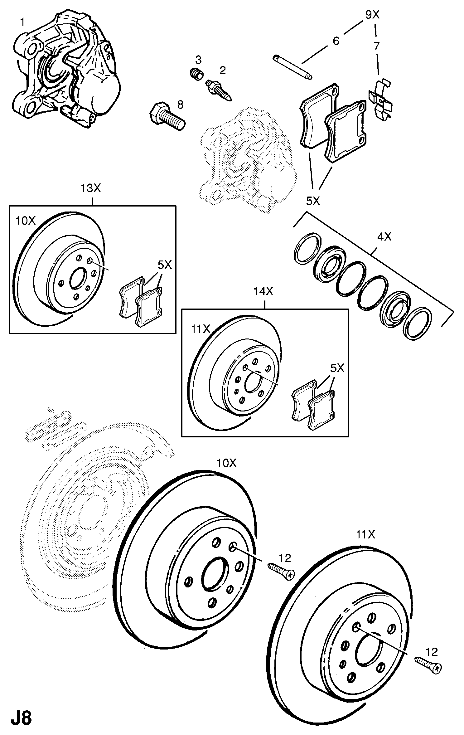 Opel 1605007 - Тормозные колодки, дисковые, комплект parts5.com