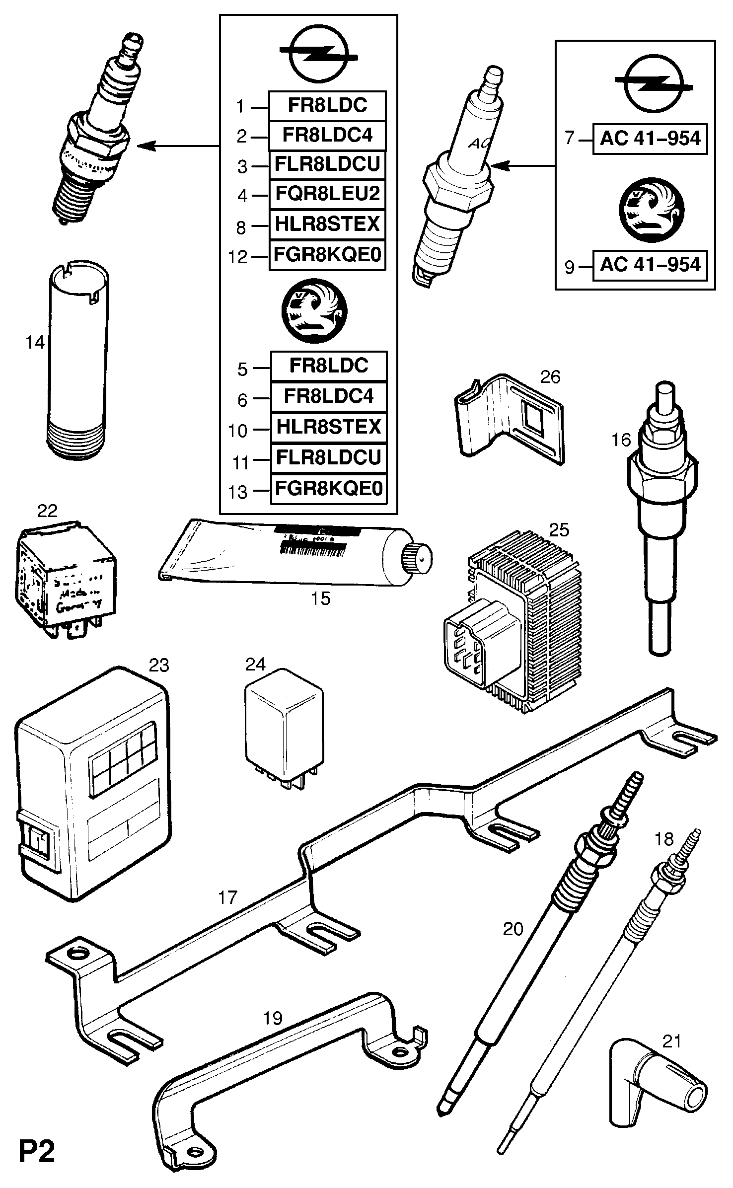 Opel 12 14 005 - Spark Plug parts5.com