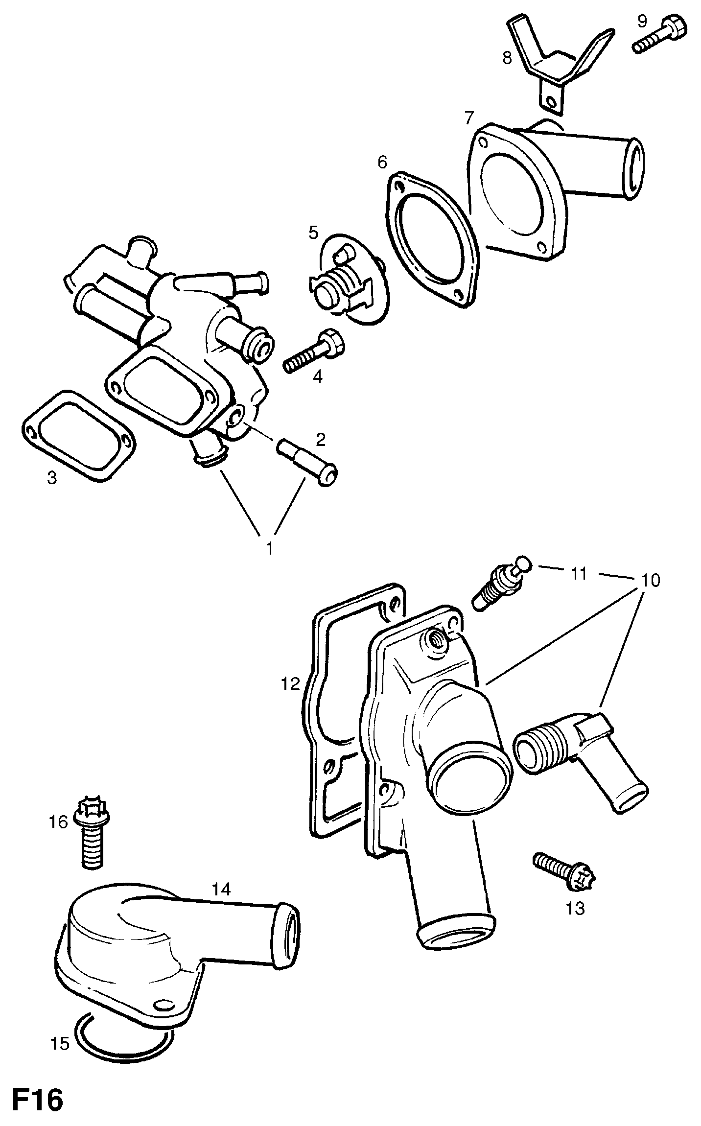 Opel 13 38 075 - Термостат, охлаждающая жидкость parts5.com