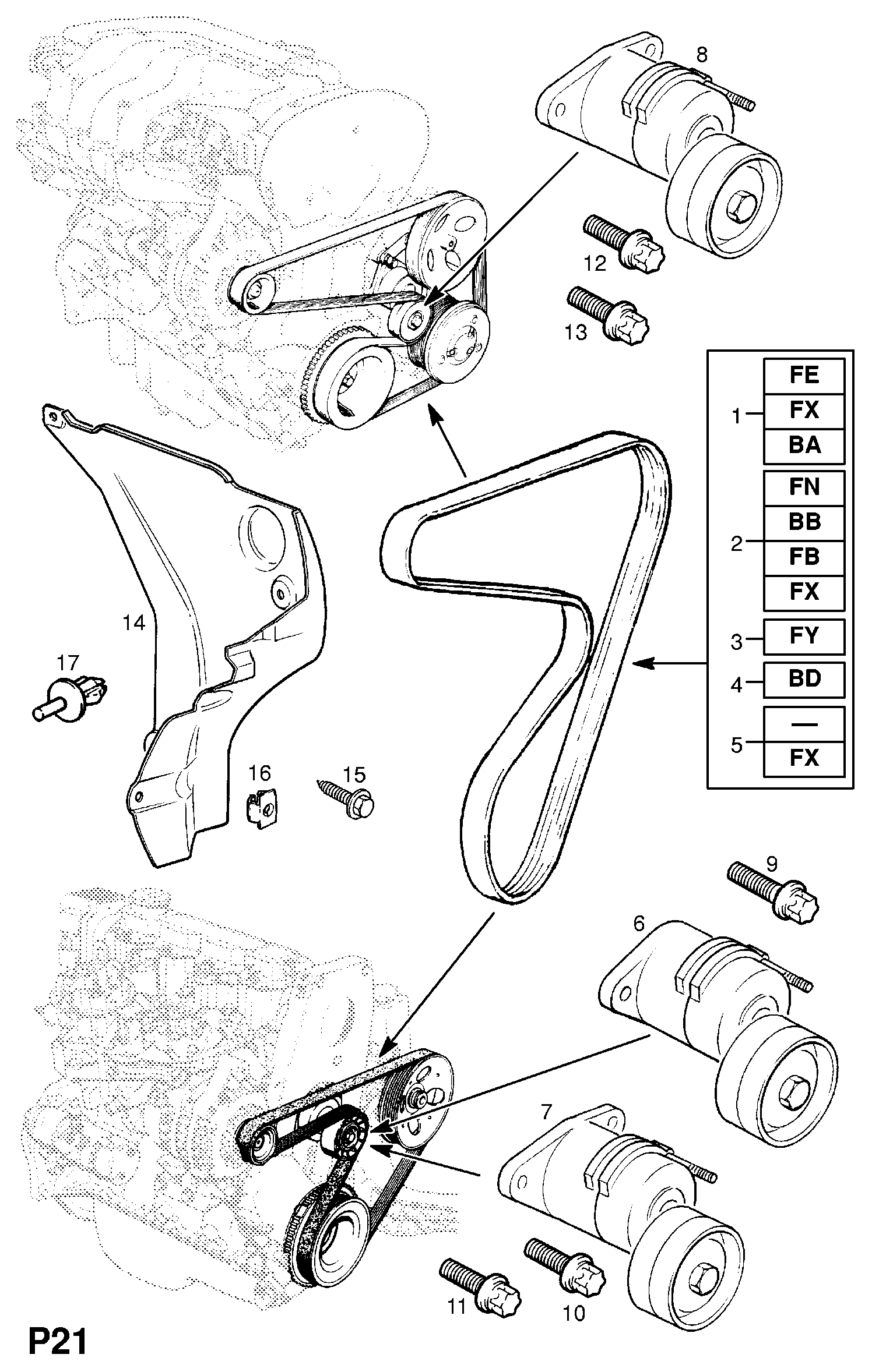 Vauxhall 13 40 533 - Направляющий ролик, поликлиновый ремень parts5.com