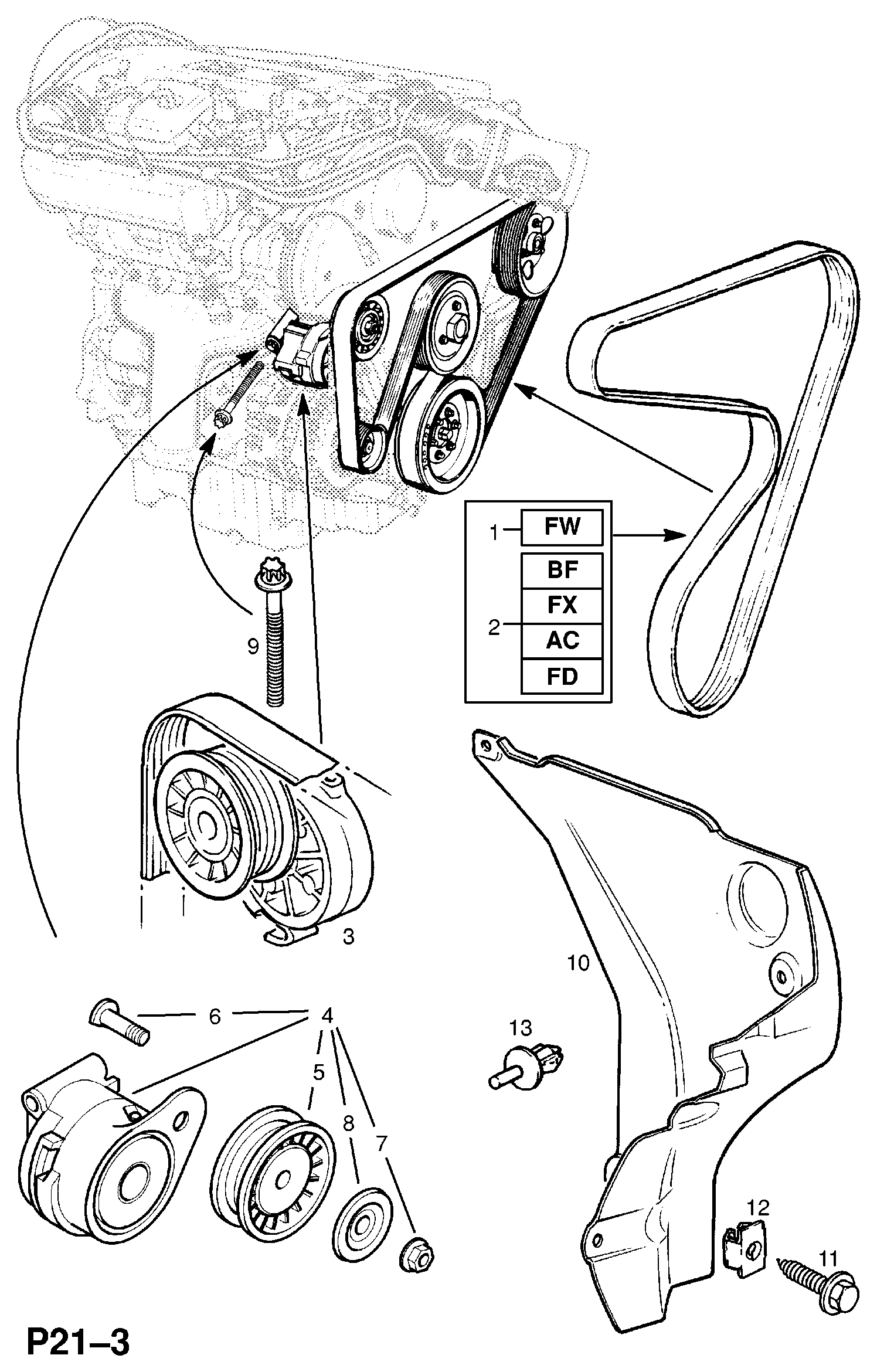 Vauxhall 1340536 - Направляющий ролик, поликлиновый ремень parts5.com