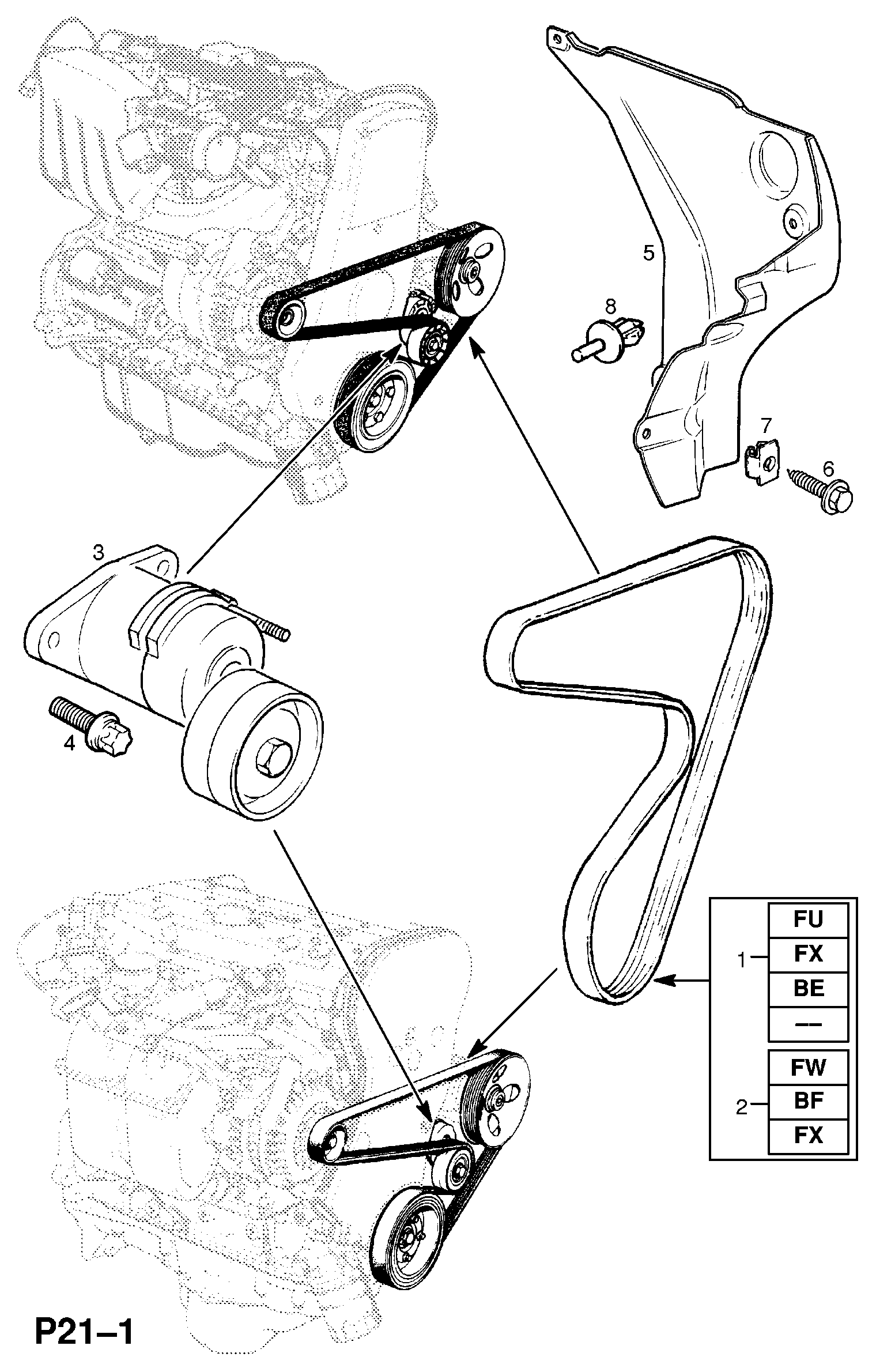 GMC 1340613 - Correa trapecial poli V parts5.com