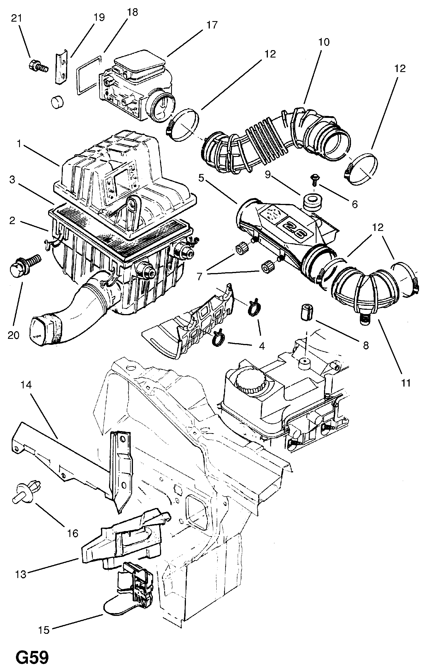 Opel 834286 - Воздушный фильтр parts5.com