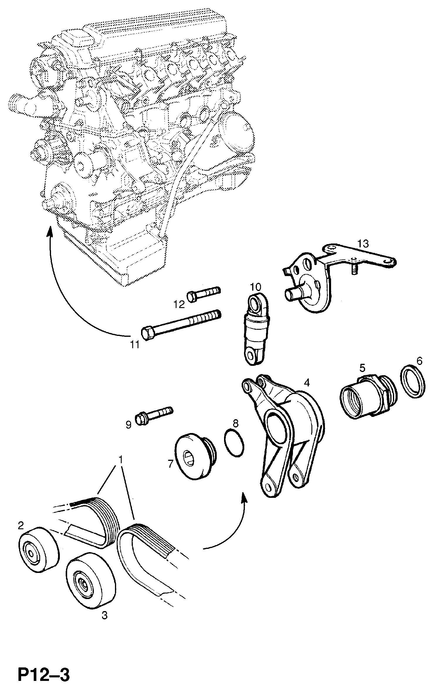 Opel 1340611 - Поликлиновой ремень parts5.com