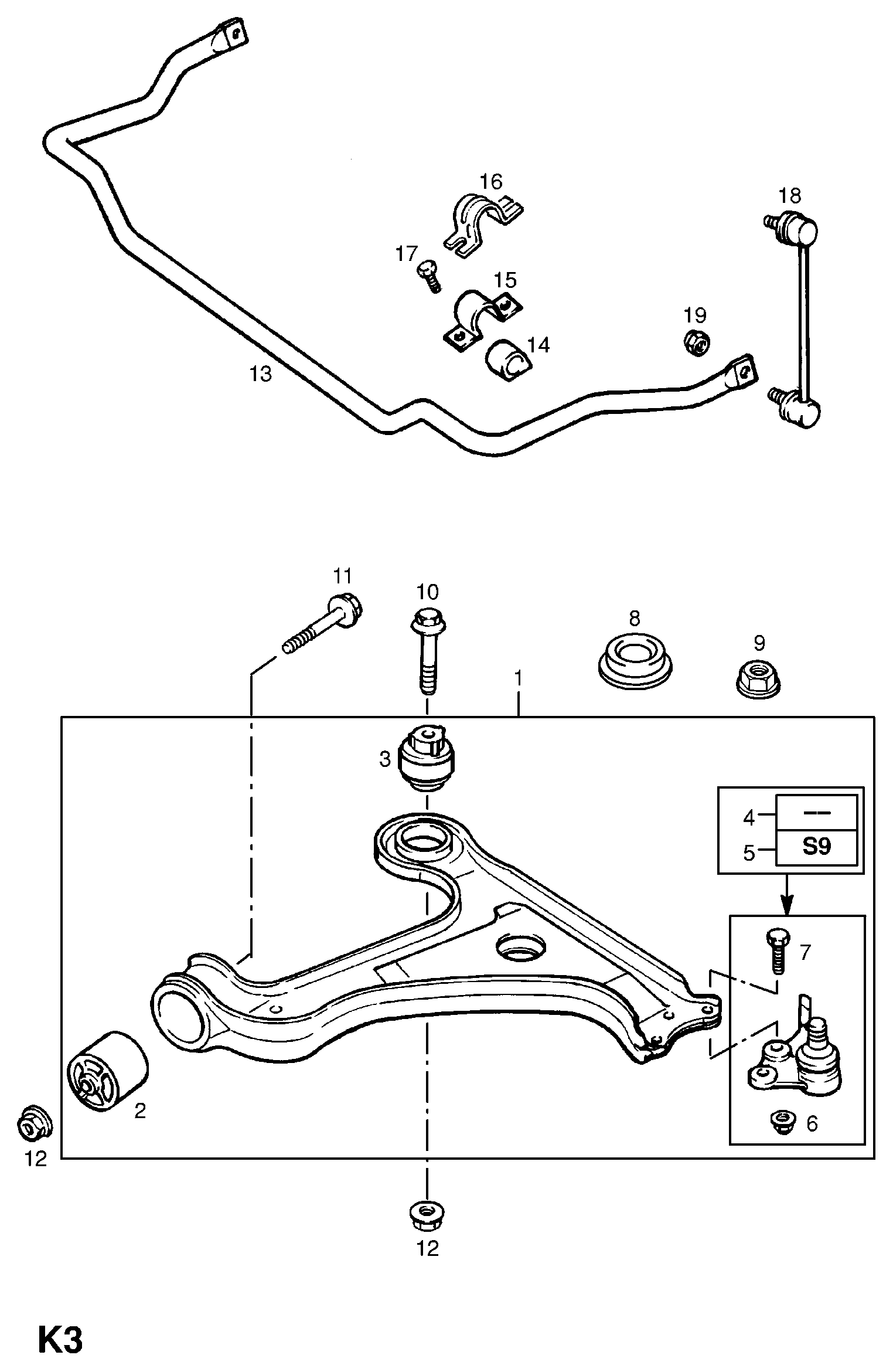 Opel 3 52 028 - Рычаг подвески колеса parts5.com