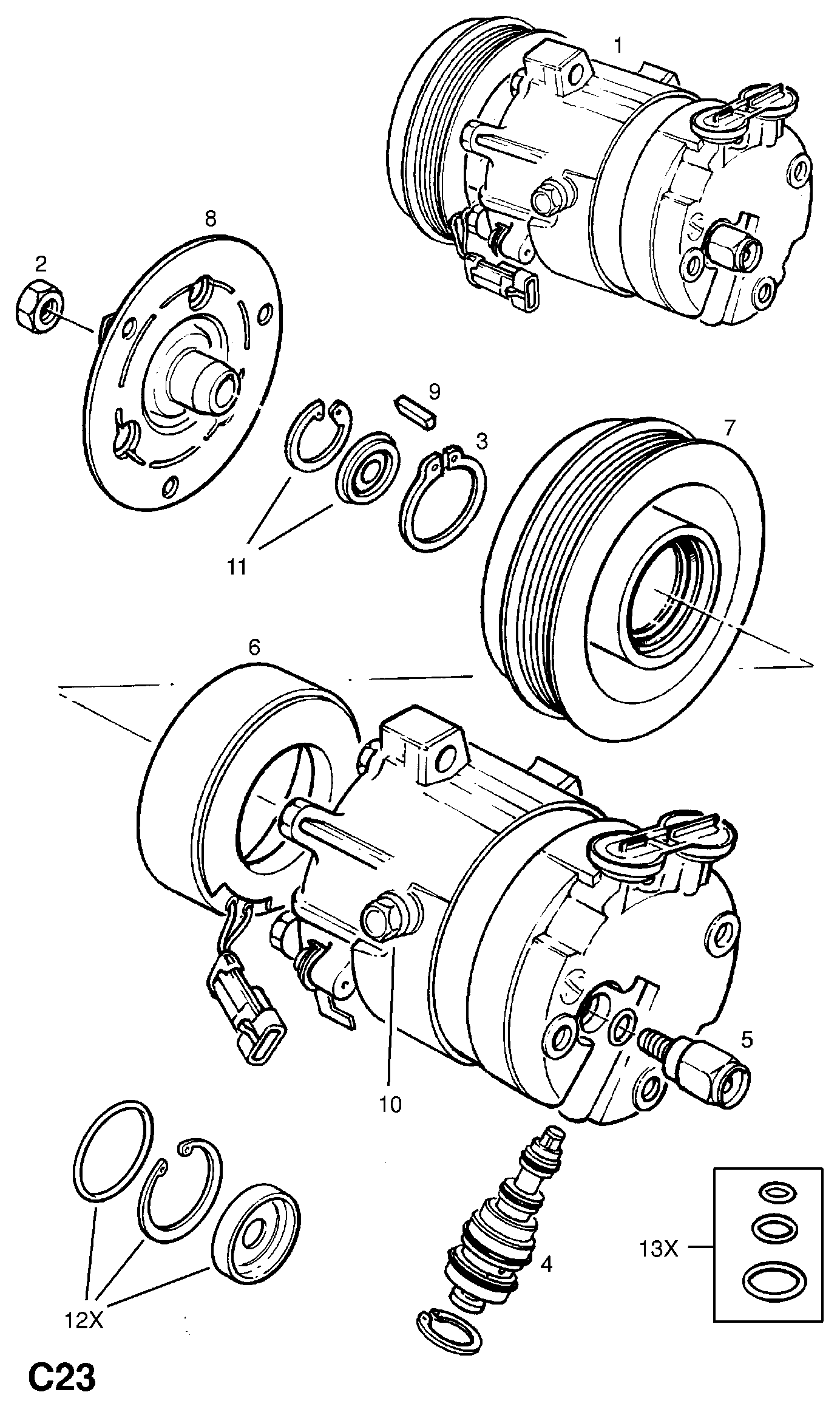 Vauxhall 18 54 043 - Компрессор кондиционера parts5.com