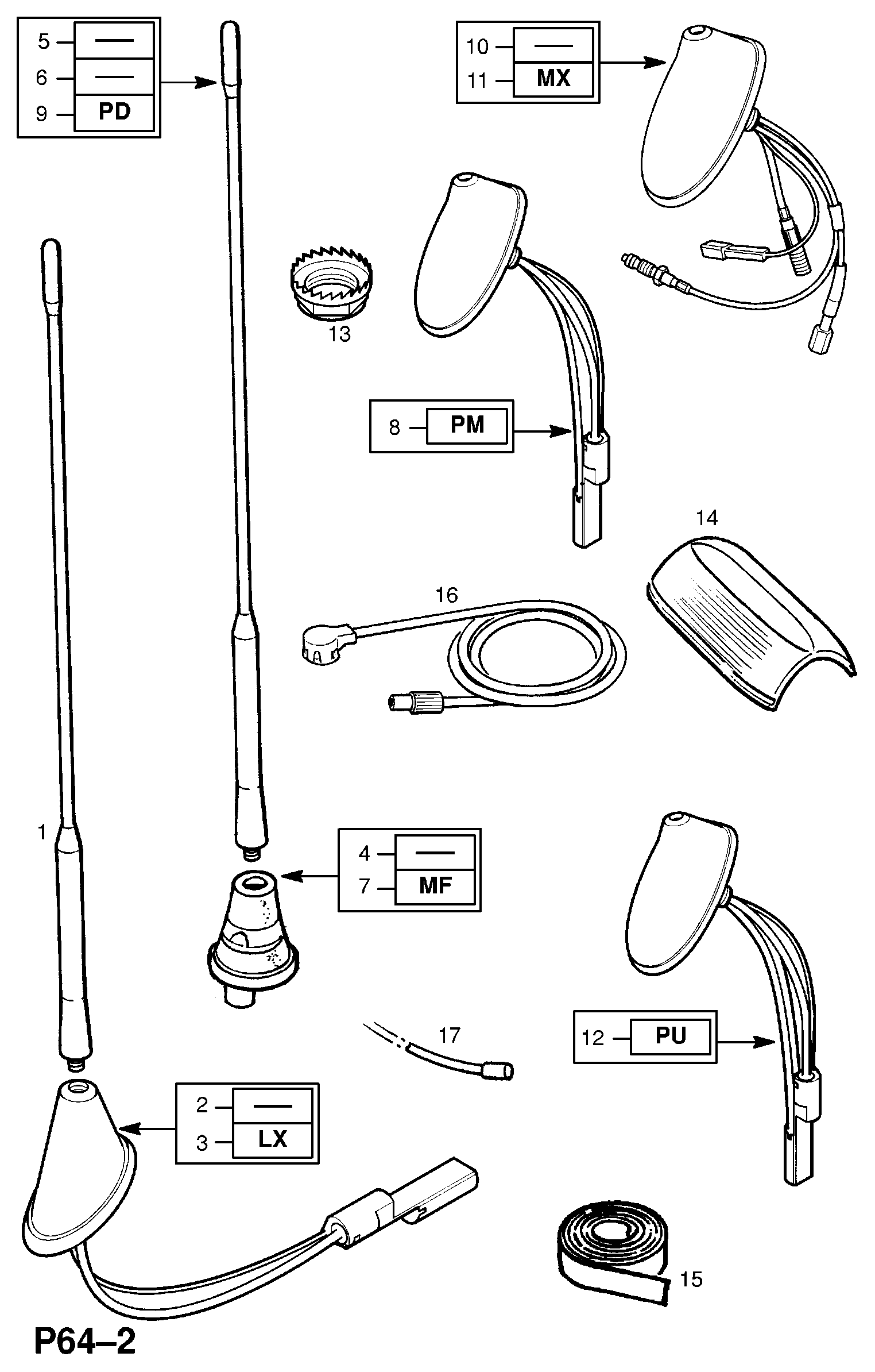 Opel 1788884 - Антенна parts5.com