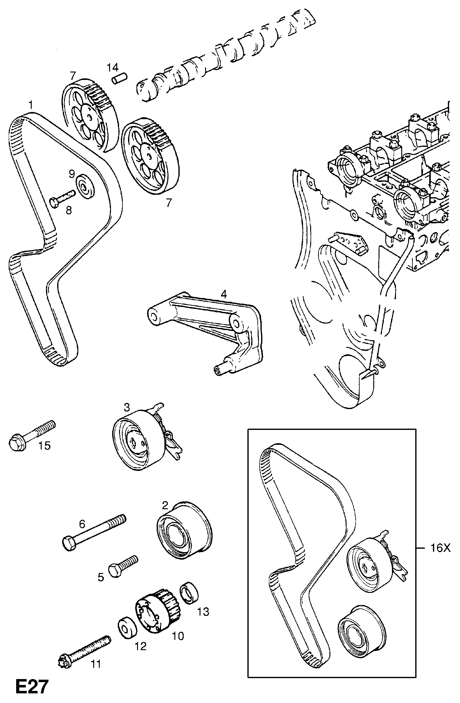 Opel 63 64 15 - Deflection / Guide Pulley, timing belt parts5.com