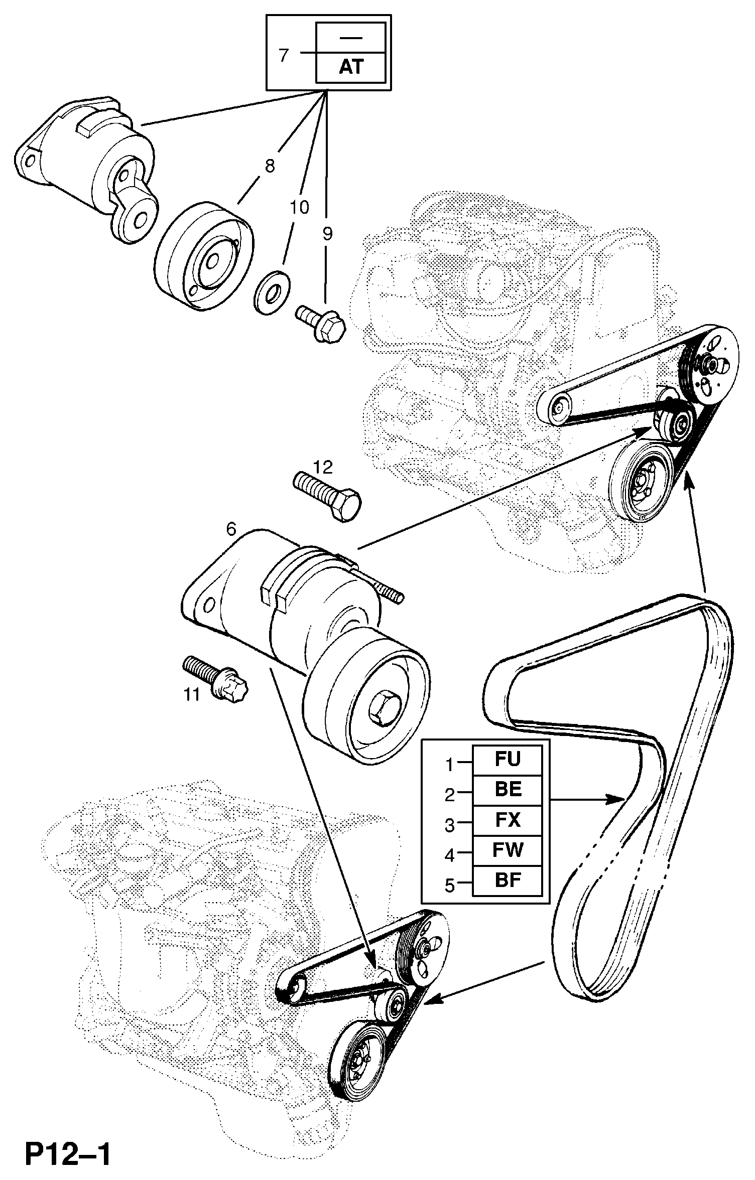 Opel 63 40 532 - Натяжитель, поликлиновый ремень parts5.com