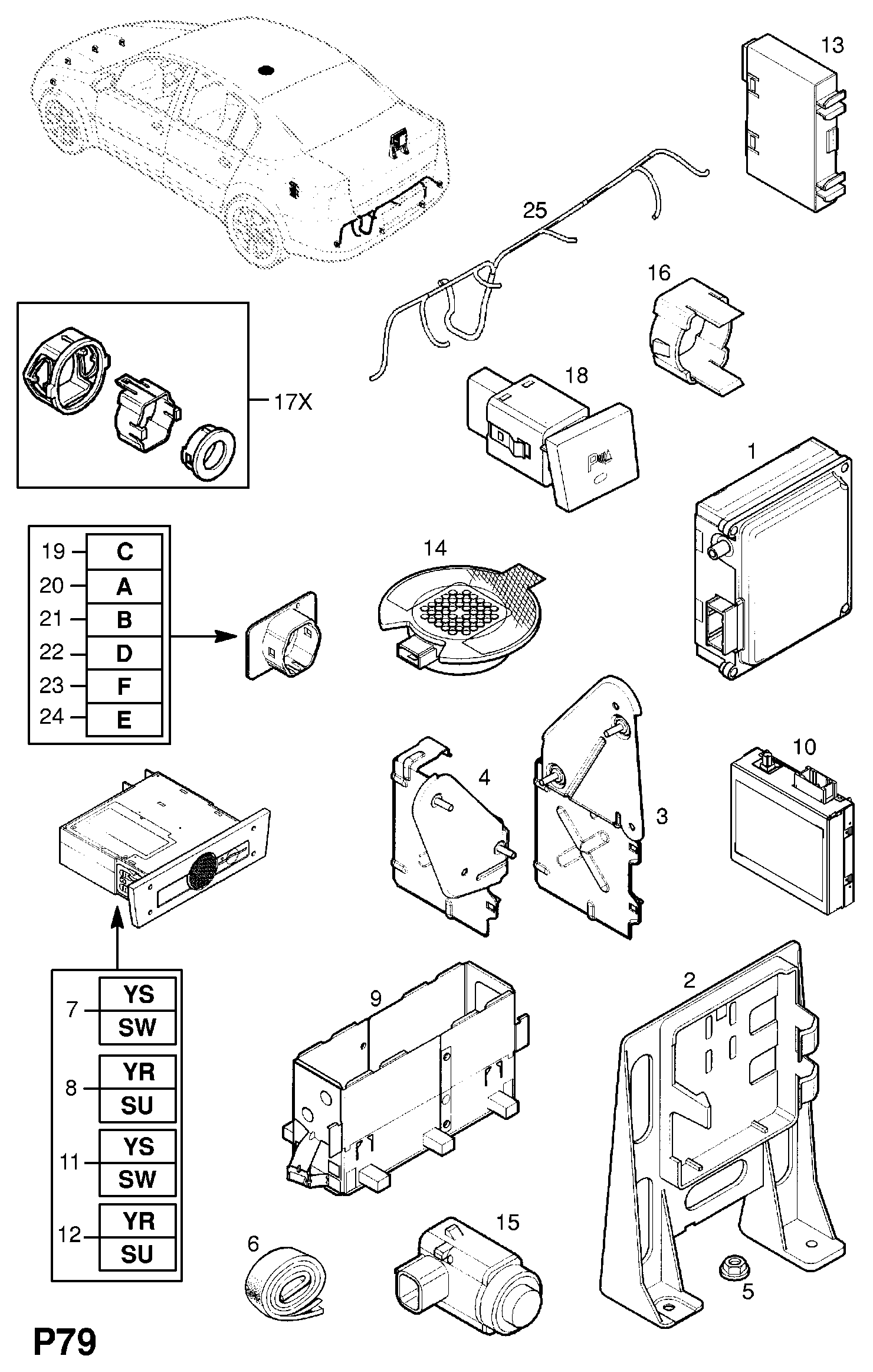 Opel 62 38 242 - Датчик, система помощи при парковке parts5.com