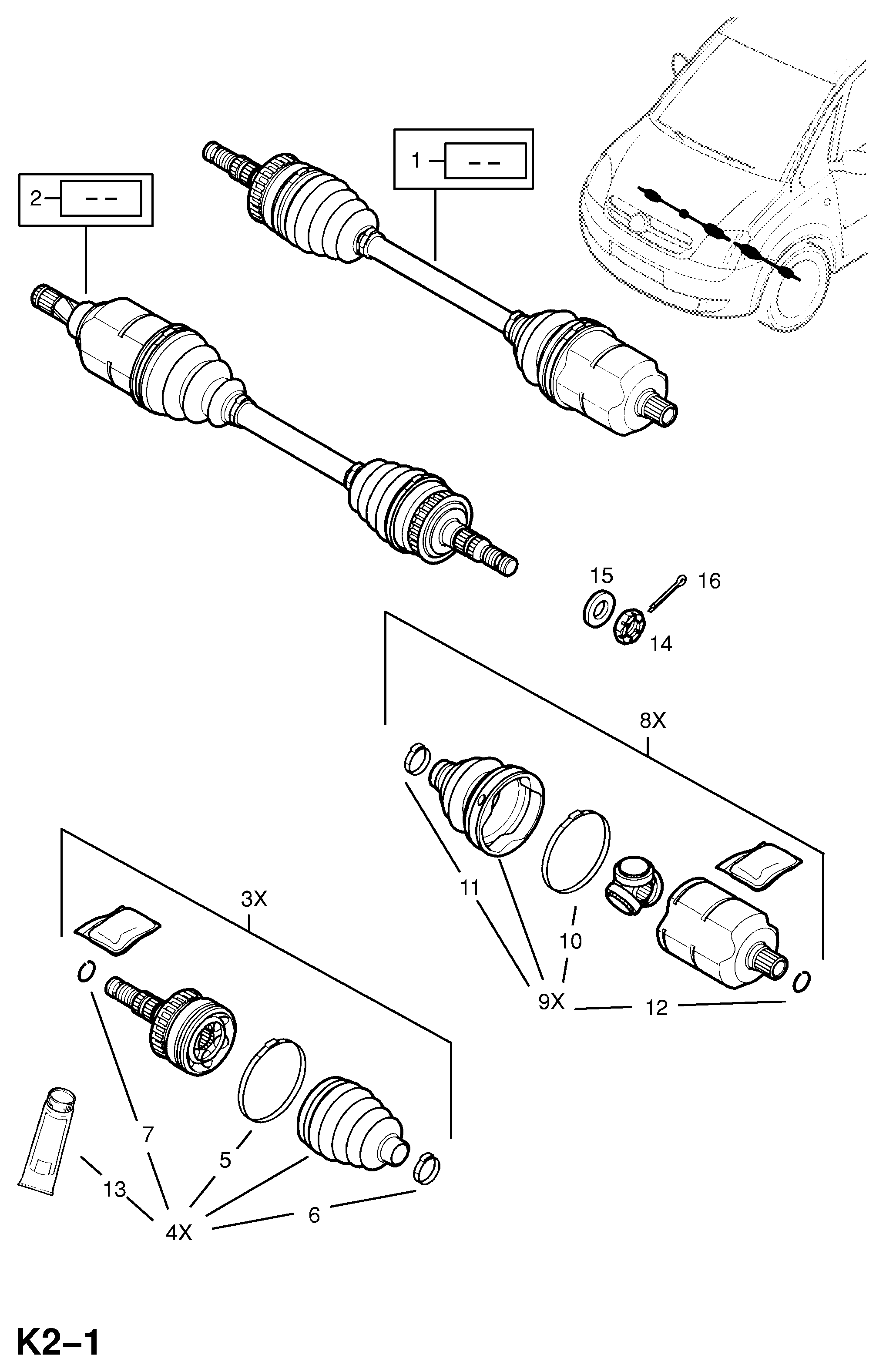 Opel 1603250 - Пыльник, приводной вал parts5.com