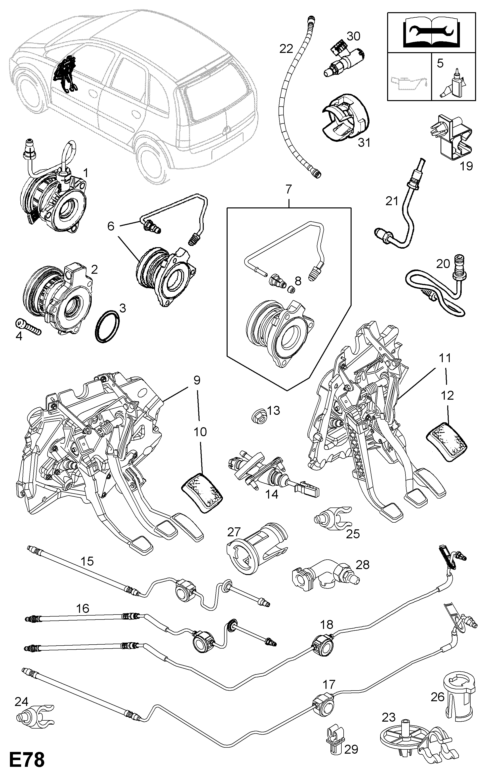 Vauxhall 56 79 333 - Центральный выключатель, система сцепления parts5.com