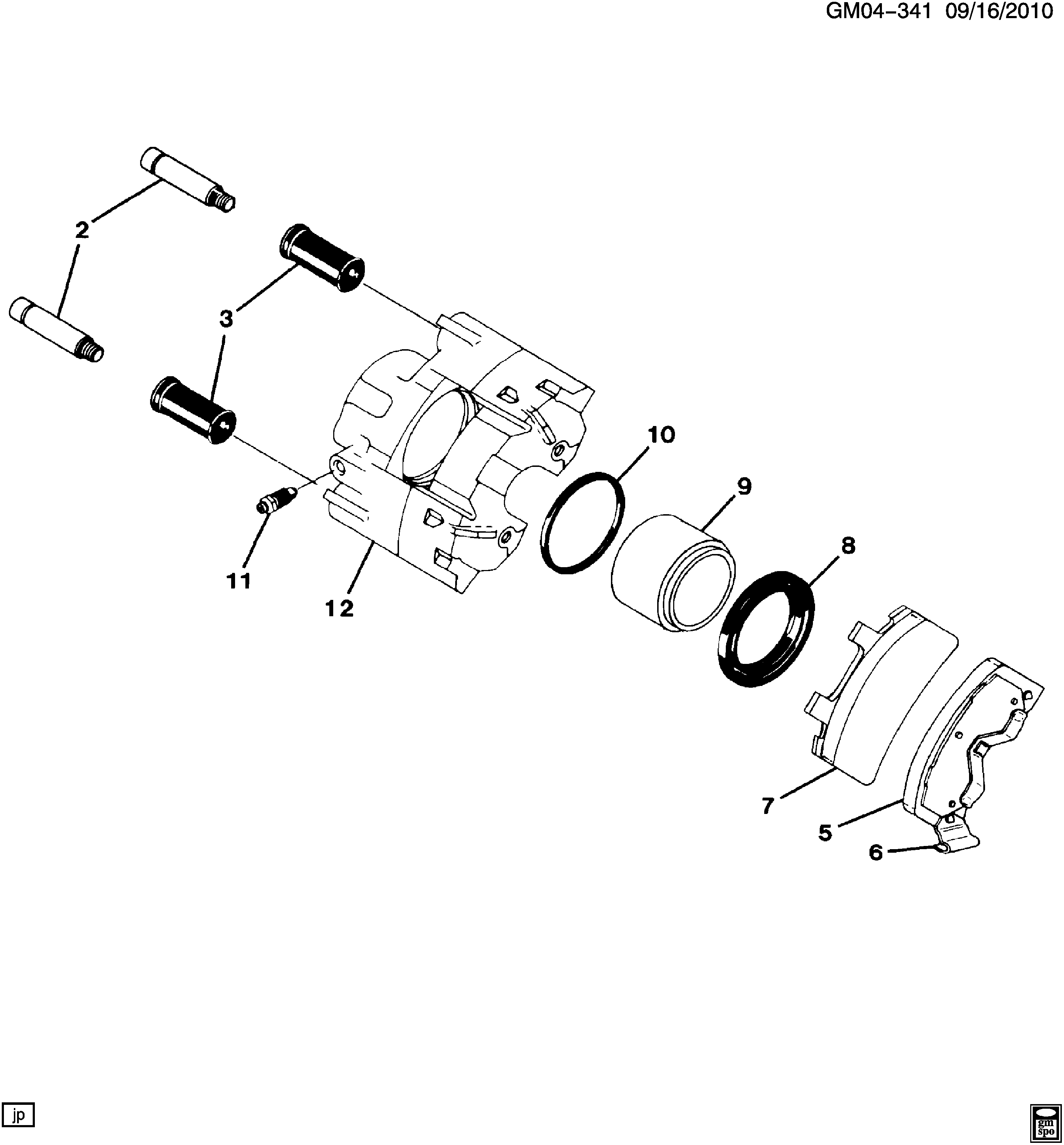 Chevrolet 19167282 - Тормозные колодки, дисковые, комплект parts5.com