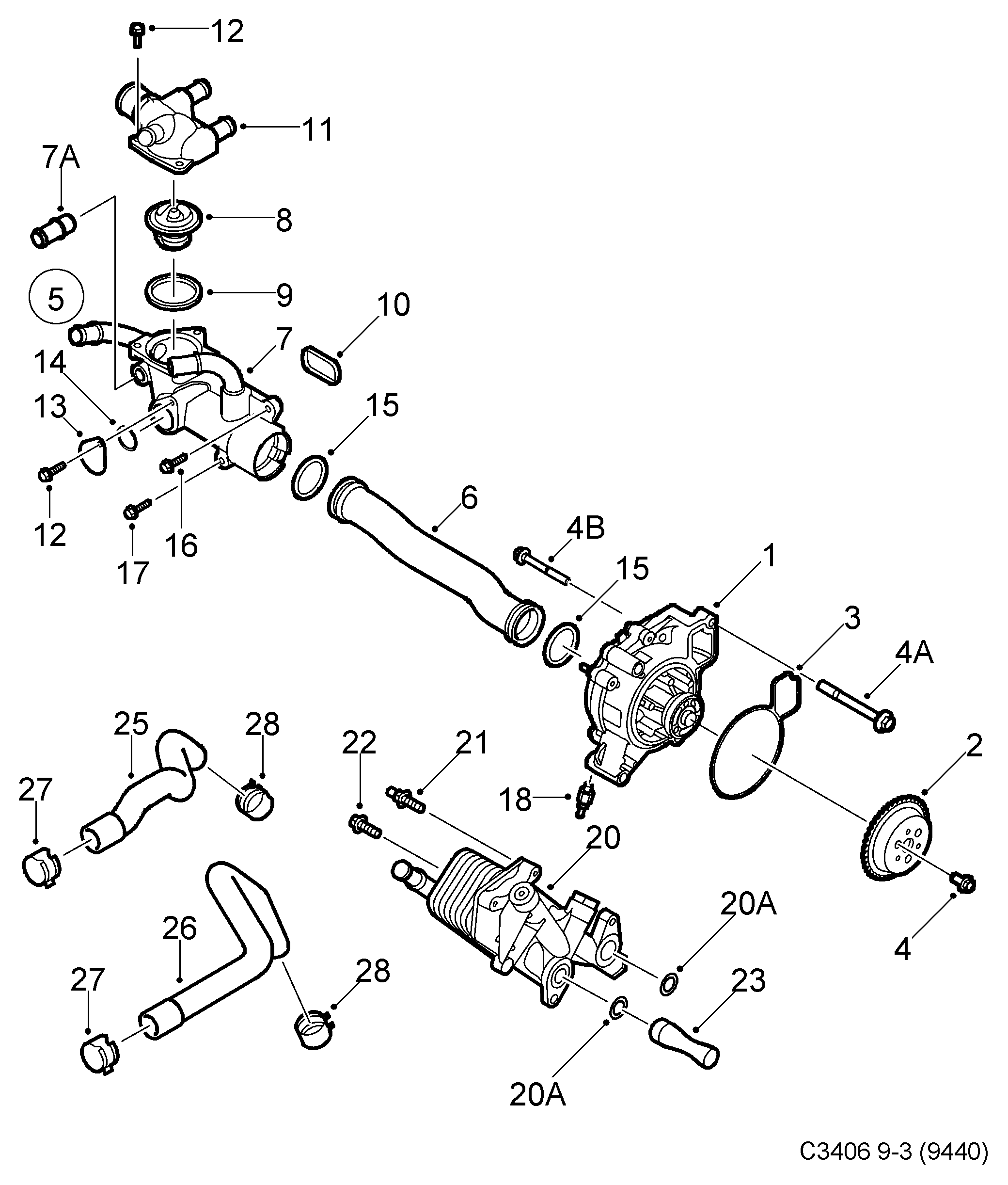 SAAB 93181118 - Water Pump parts5.com