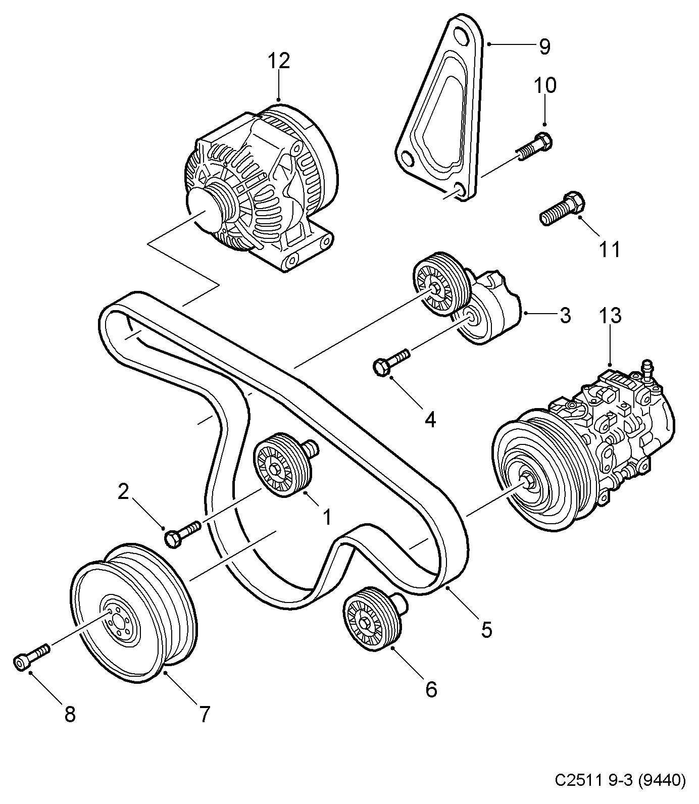 Vauxhall 55190812 - Направляющий ролик, поликлиновый ремень parts5.com