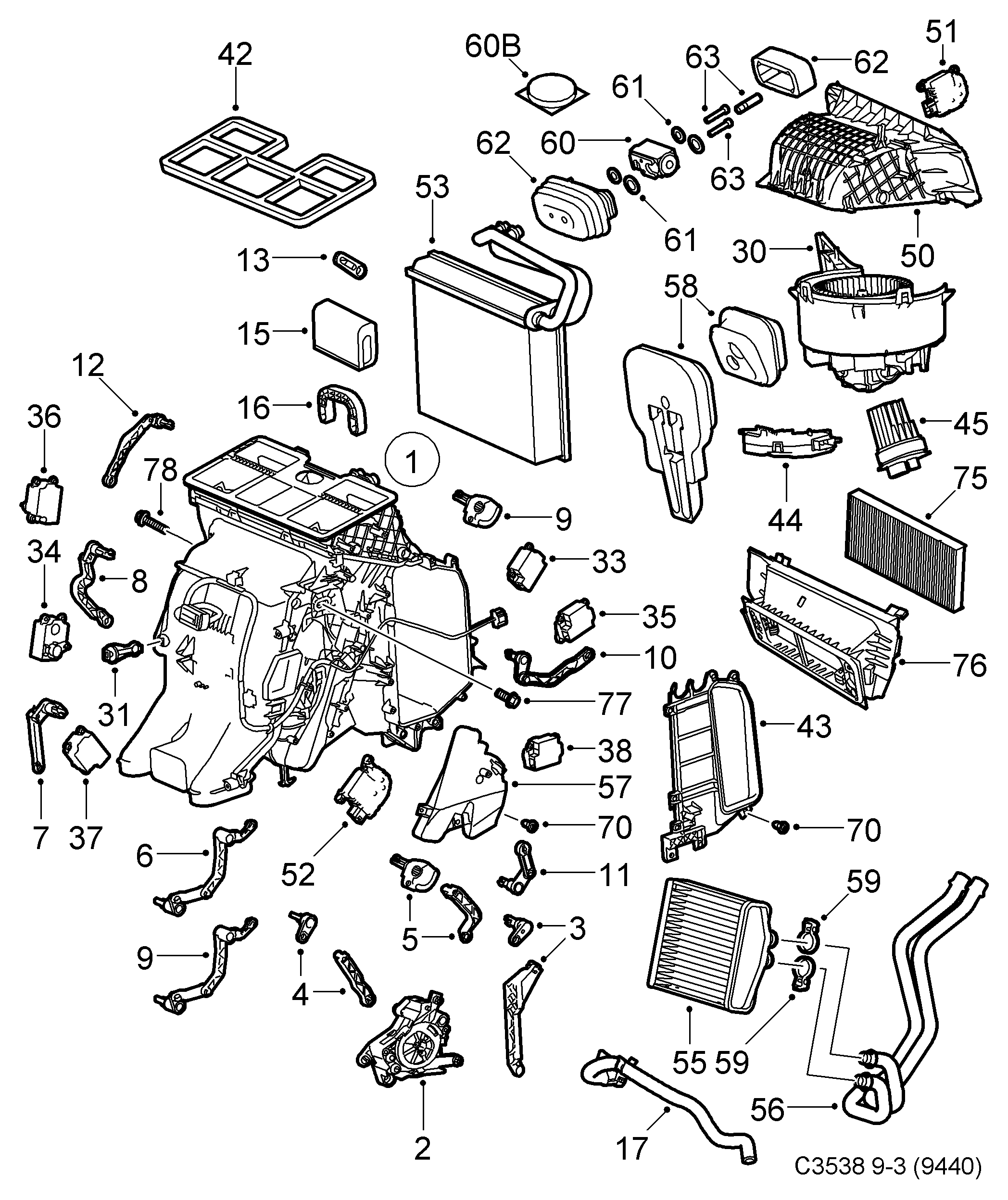 SAAB 93172299 - Фильтр воздуха в салоне parts5.com