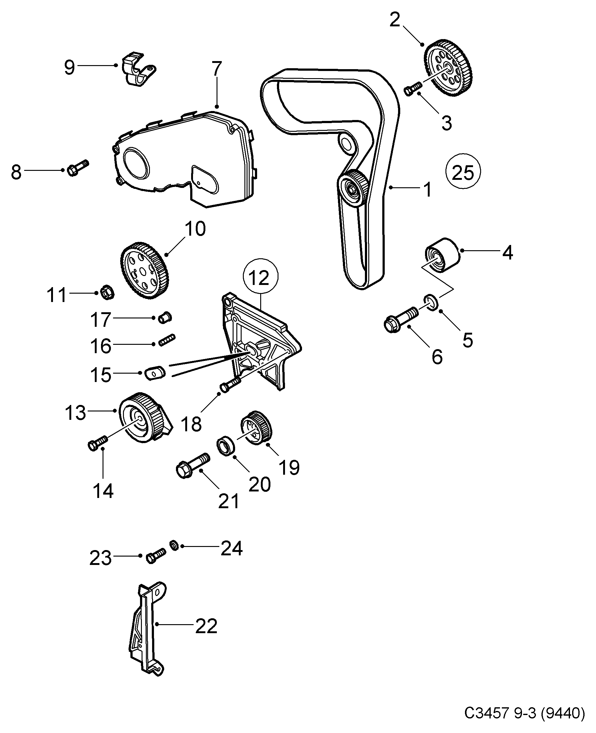 SAAB 93 18 686 6 - Комплект ремня ГРМ parts5.com