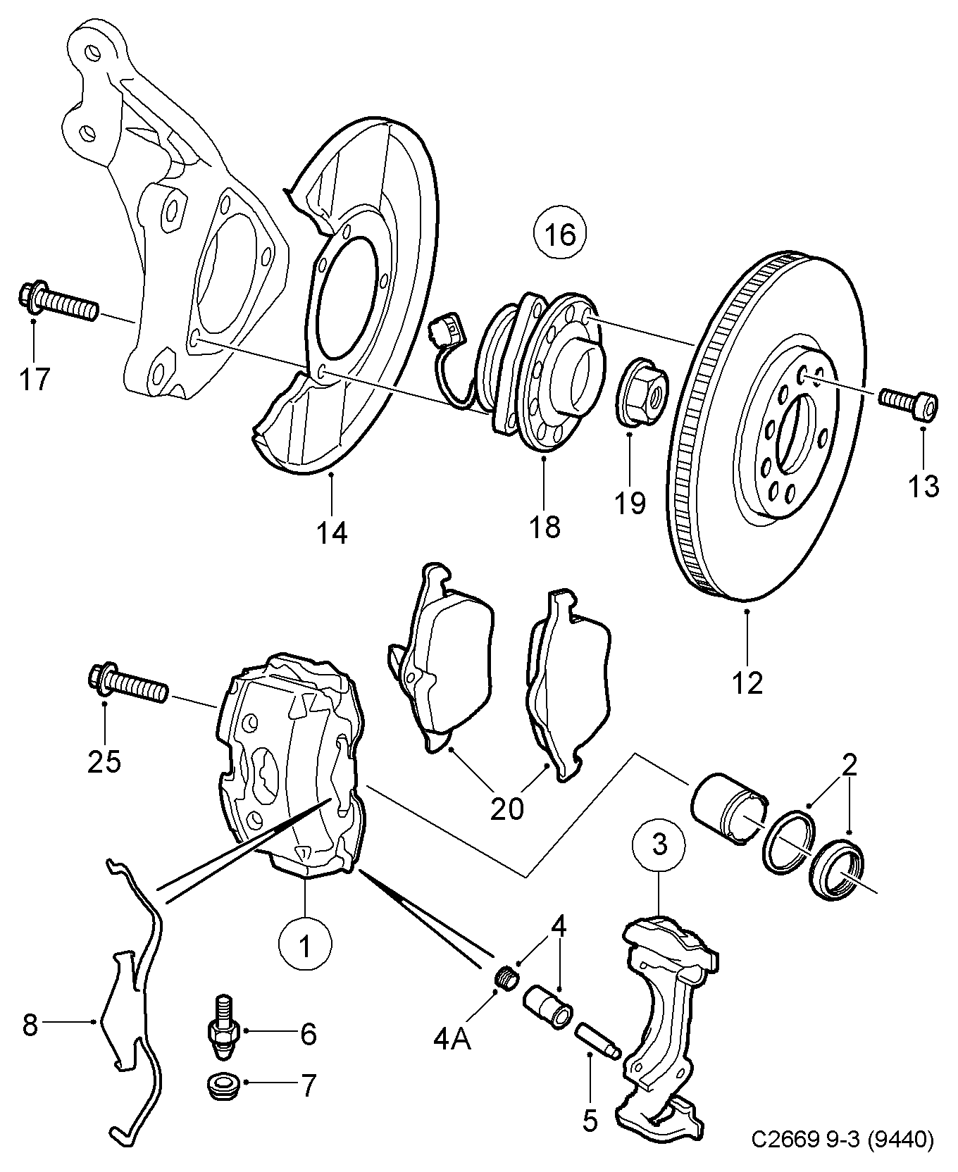 SAAB 93185745 - Тормозной суппорт parts5.com