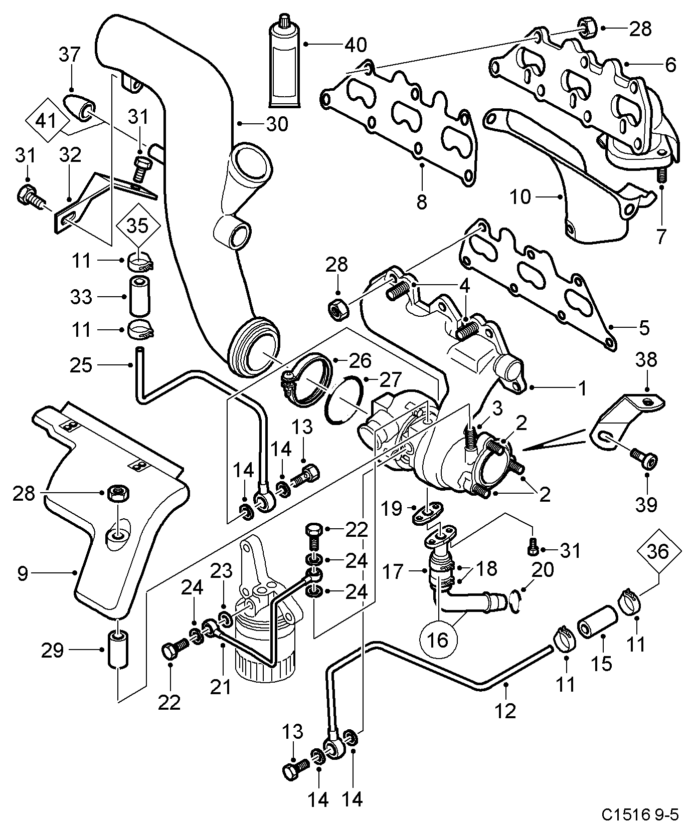 SAAB 4503538 - Гайка, выпускной коллектор parts5.com