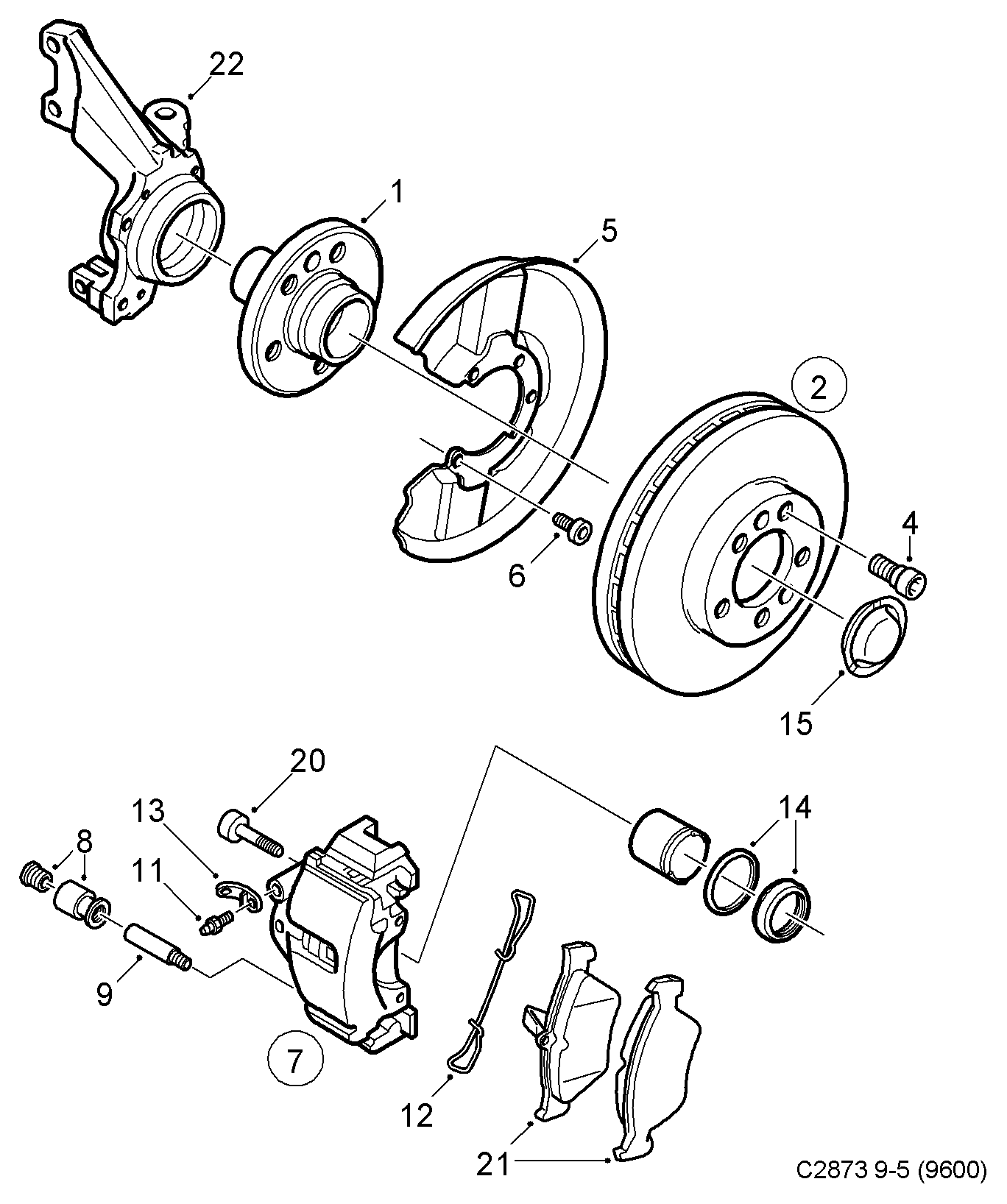 SAAB 5062203 - Тормозные колодки, дисковые, комплект parts5.com