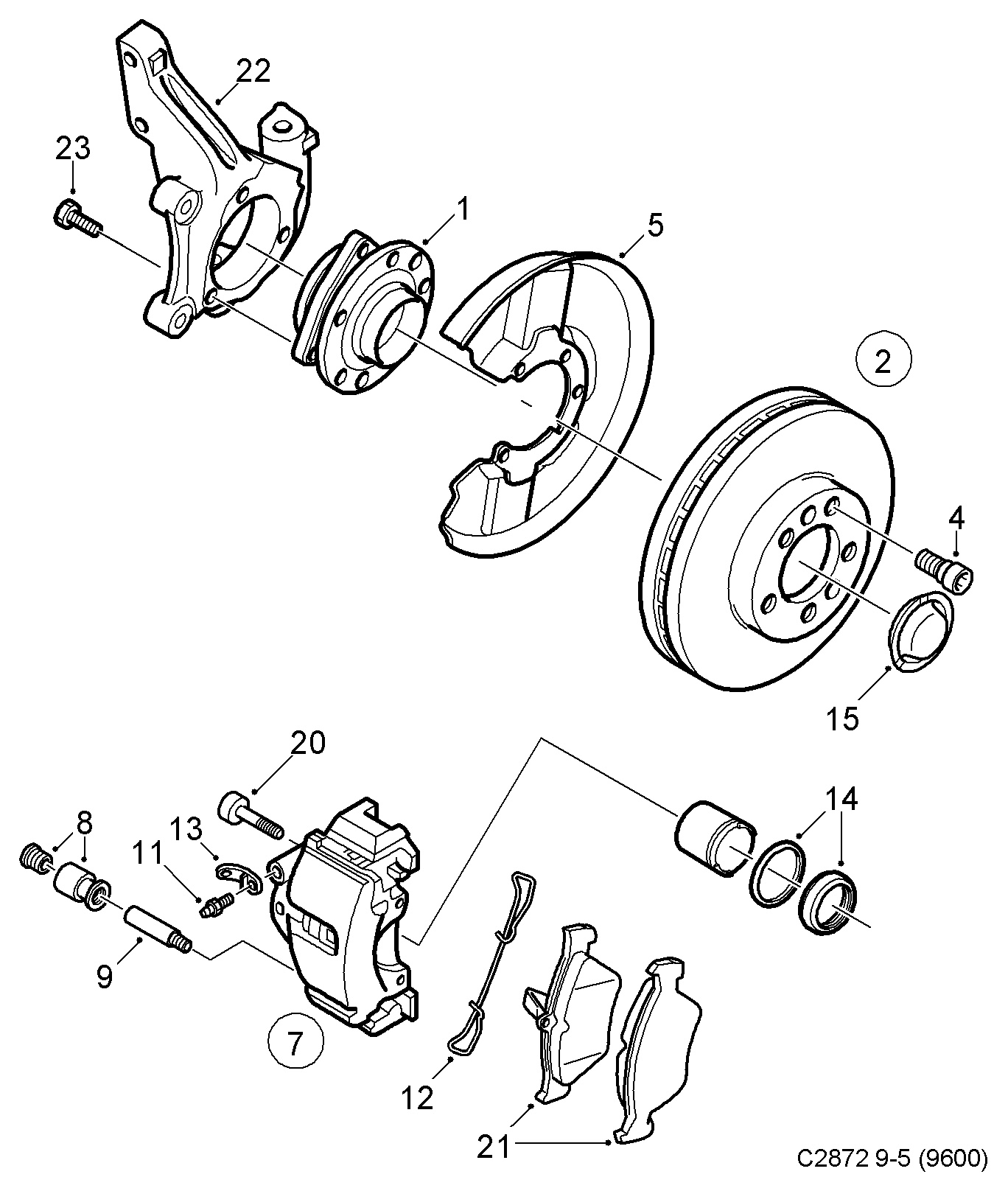 SAAB 5392022 - Тормозной суппорт parts5.com