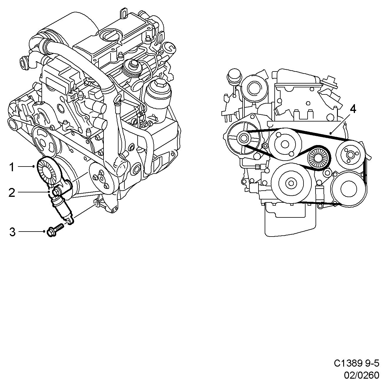 SAAB 53 42 456 - Belt Tensioner, v-ribbed belt parts5.com