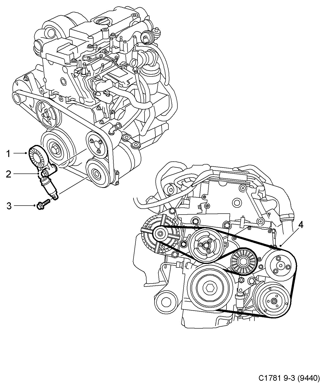 Opel 9180809 - Belt Tensioner, v-ribbed belt parts5.com