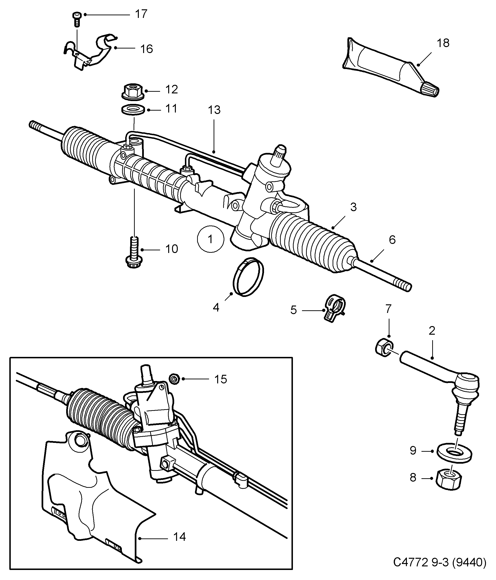 Vauxhall 93191672 - Осевой шарнир, рулевая тяга parts5.com