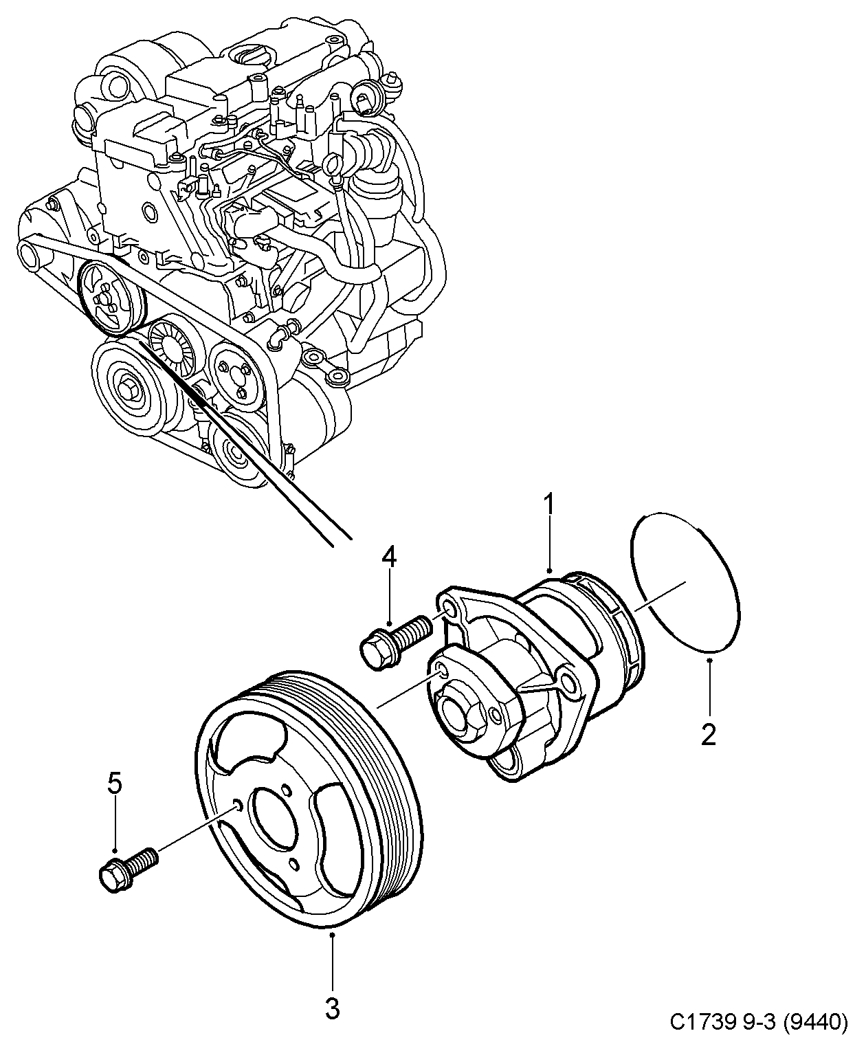 SAAB 93182043 - Водяной насос parts5.com