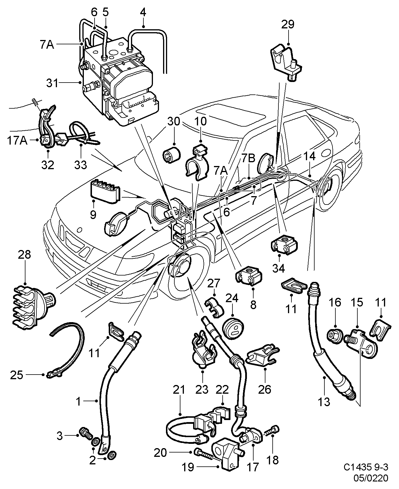 SAAB 4241444 - Тормозной шланг parts5.com