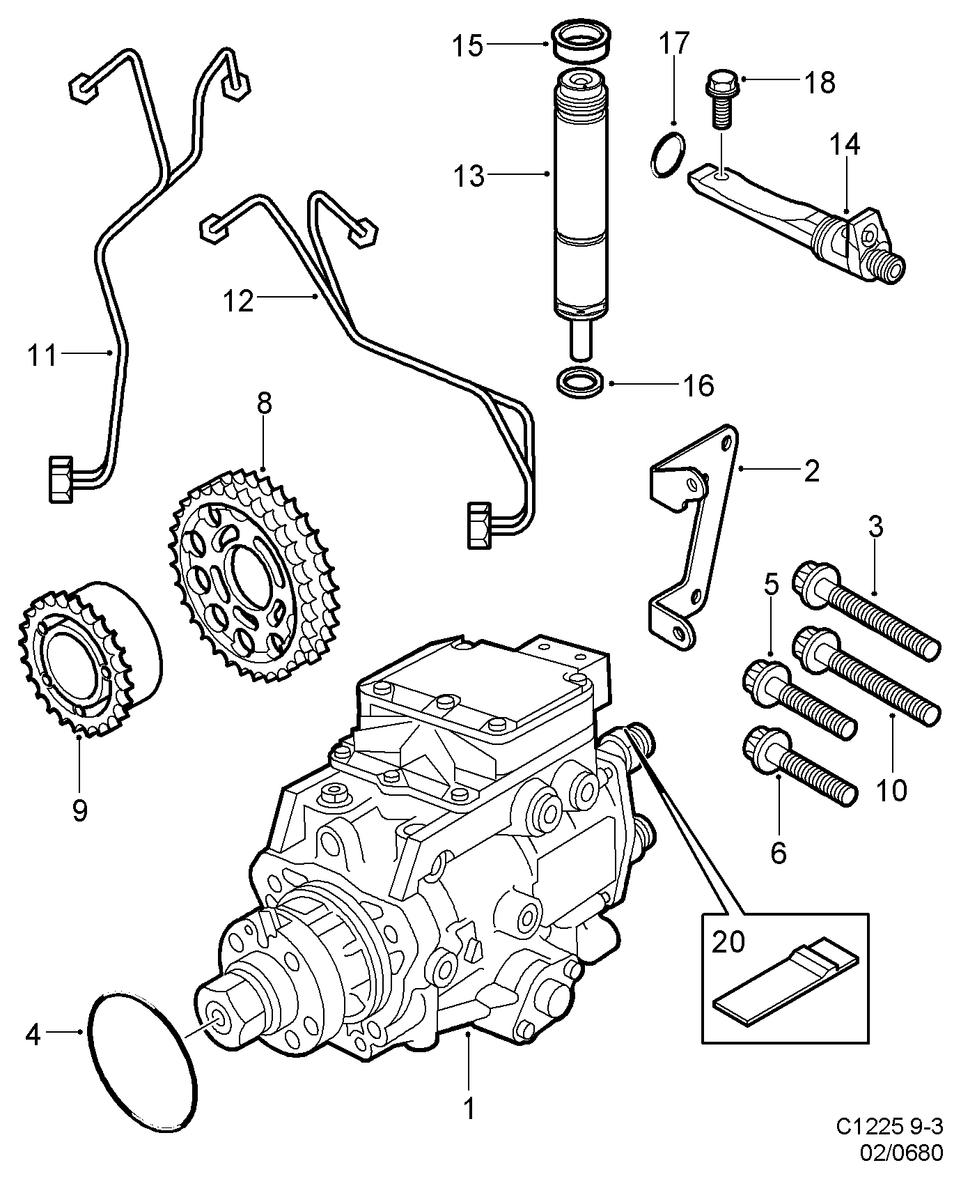 SAAB 9 542 895 - Protección térmica, sistema inyección parts5.com