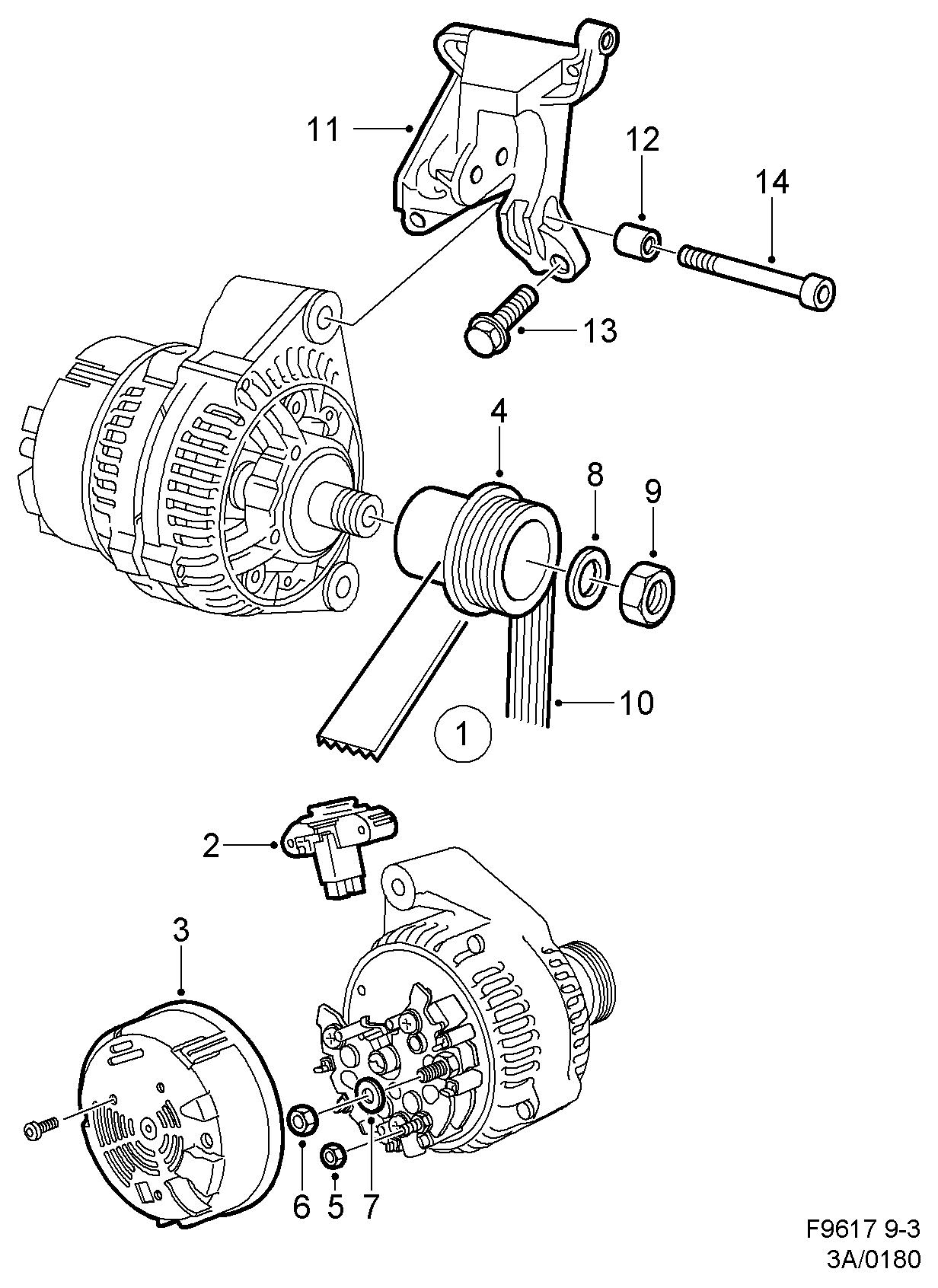 SAAB 47 34 018 - Генератор parts5.com