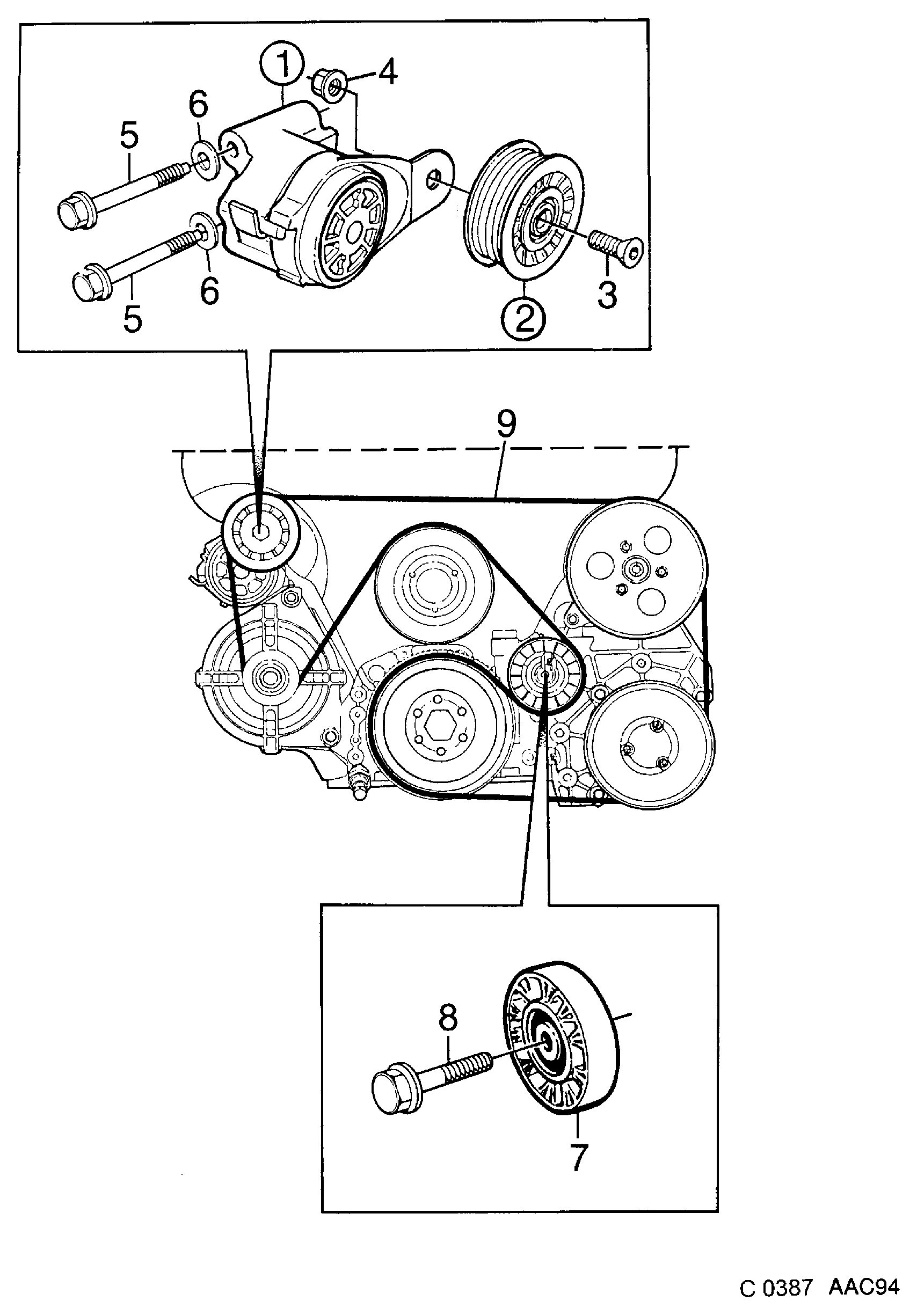 Opel 42 37 020 - Натяжитель, поликлиновый ремень parts5.com