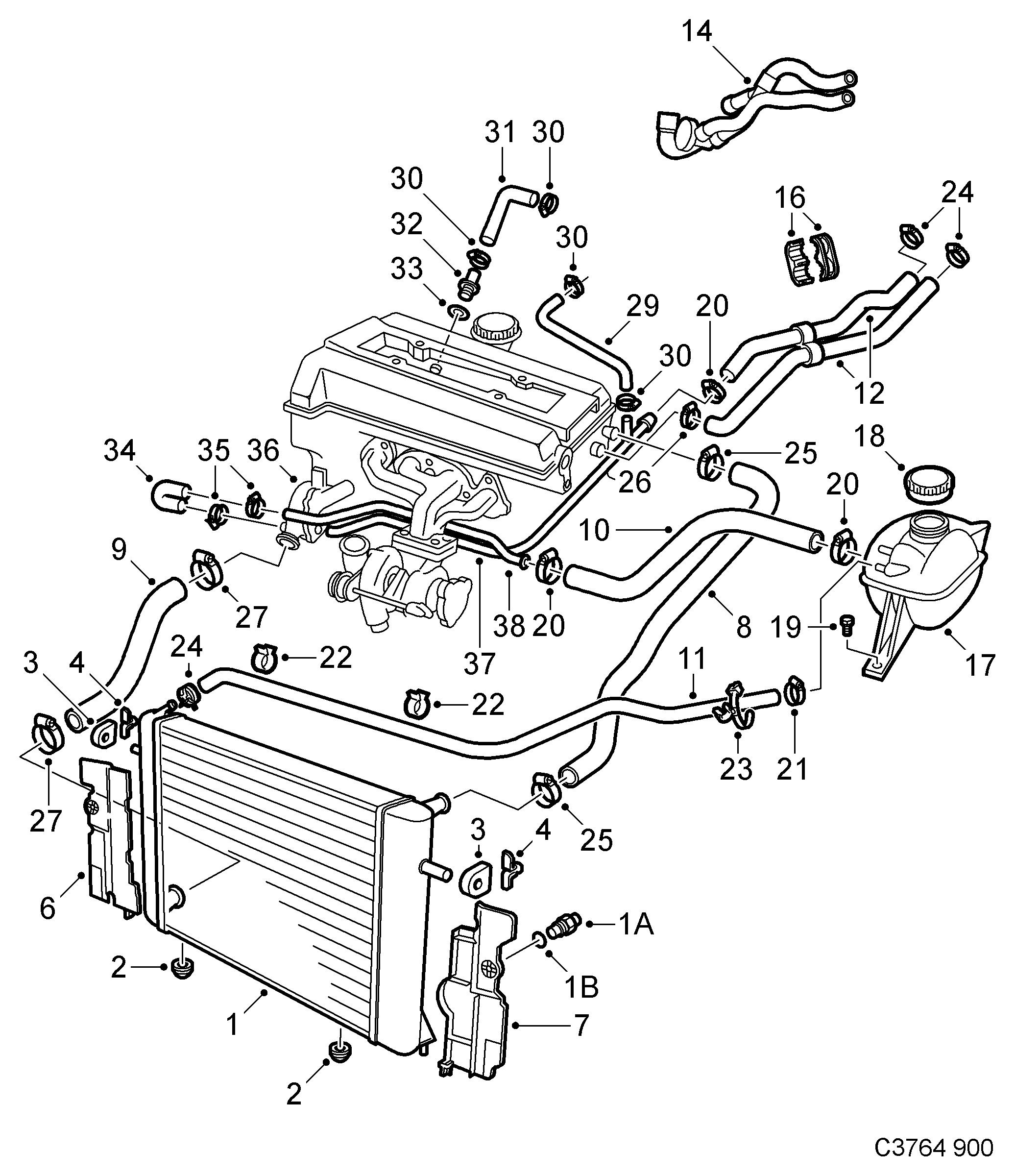 SAAB 43 567 70 - Sealing Cap, coolant tank parts5.com