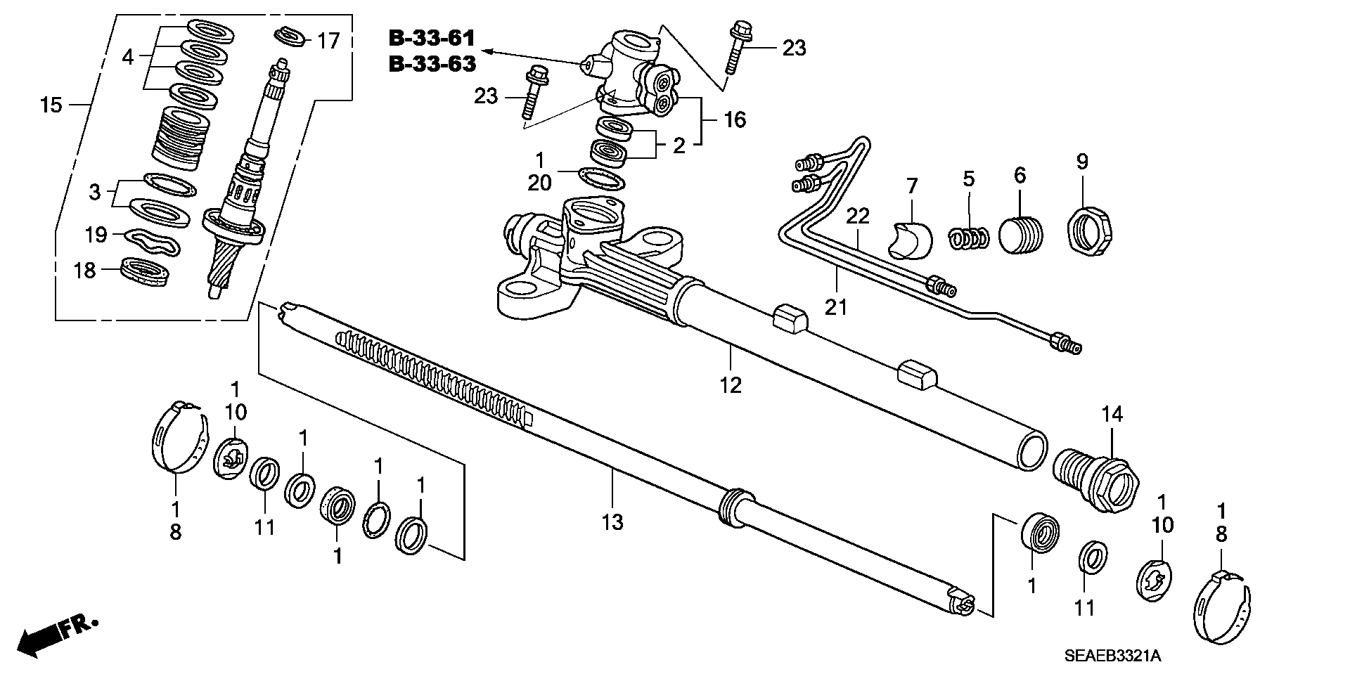 Honda 06535-S50-003 - Ремкомплект, осевой шарнир поперечная рулевая тяга parts5.com