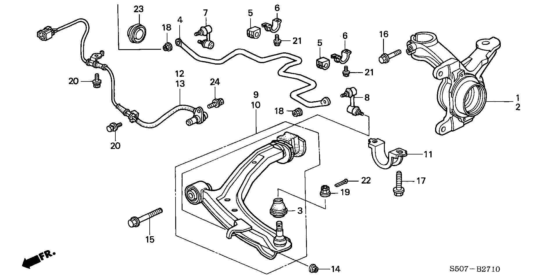 Honda 51360-S50-G01 - Рычаг подвески колеса parts5.com