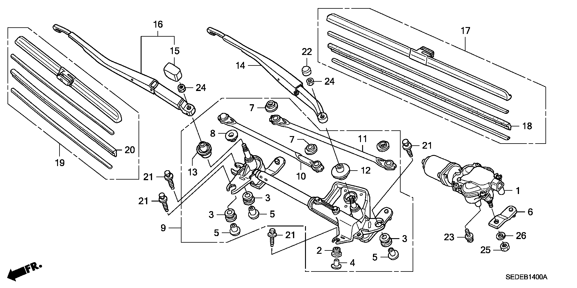 Honda 76630SEAG11 - Щетка стеклоочистителя parts5.com