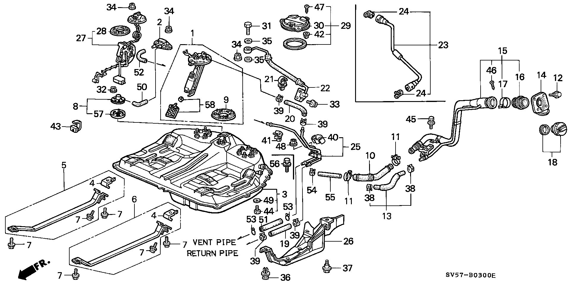 Honda 17040SV1A31 - Топливный насос parts5.com