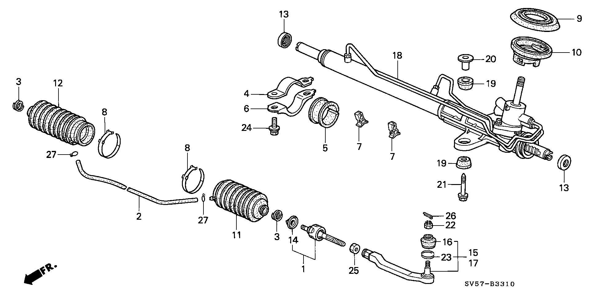 Honda 53534SV1003 - Пыльник, рулевое управление parts5.com