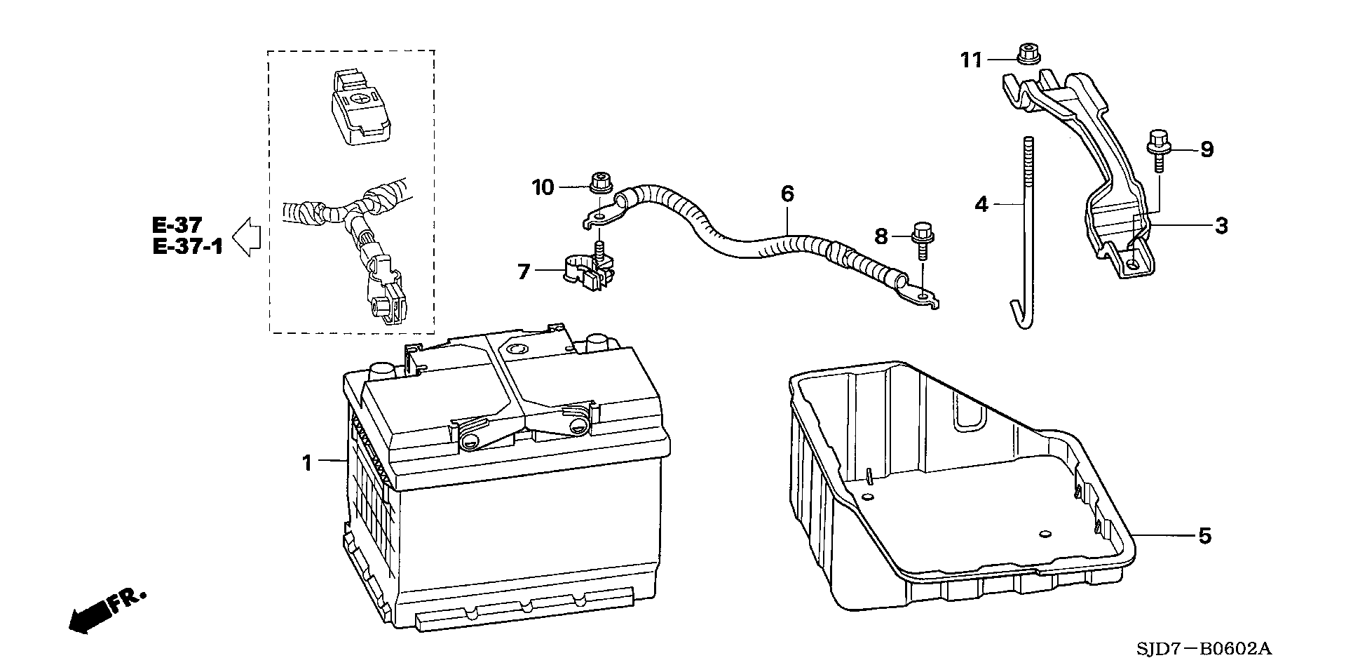 Honda 31500-SEF-E00 - Стартерная аккумуляторная батарея, АКБ parts5.com