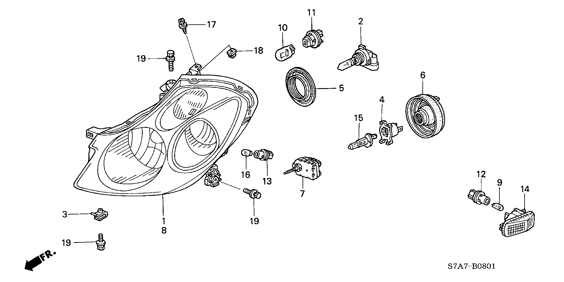 Honda 33103-SL5-A02 - Lámpara, faro antiniebla parts5.com