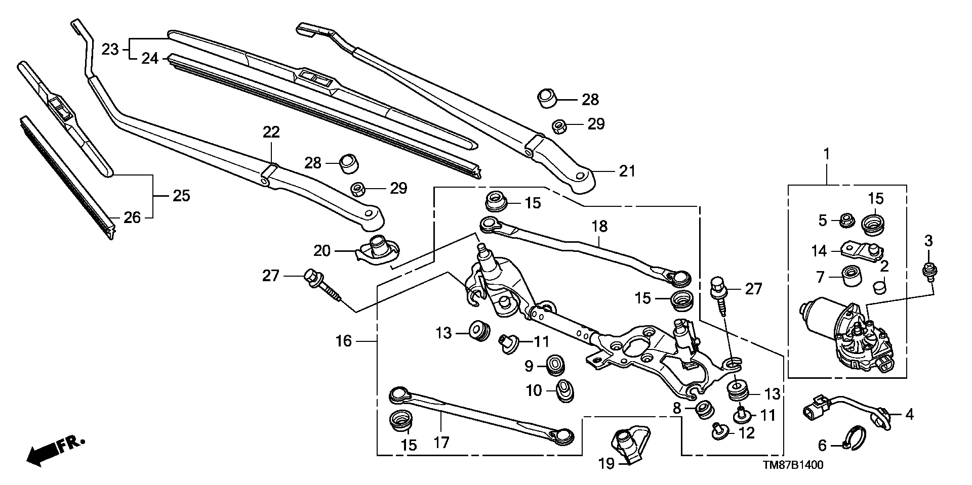 Honda 76632-TM8-003 - Wiper Blade parts5.com