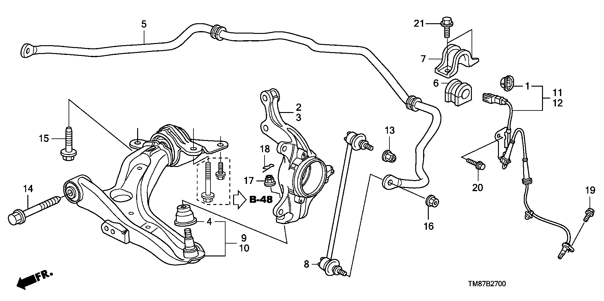 Honda 51360TF0H03 - Шаровая опора, несущий / направляющий шарнир parts5.com