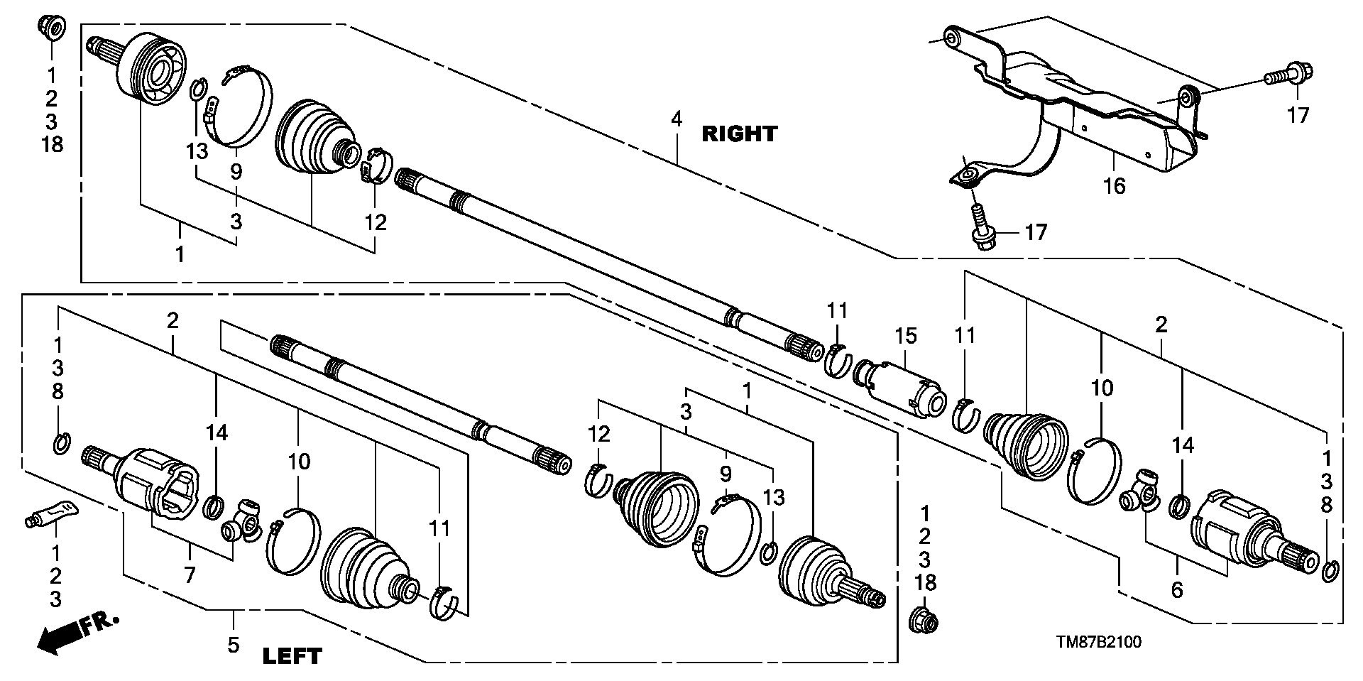 Honda 44310TF0300 - JOINT COMP., INBOARD parts5.com