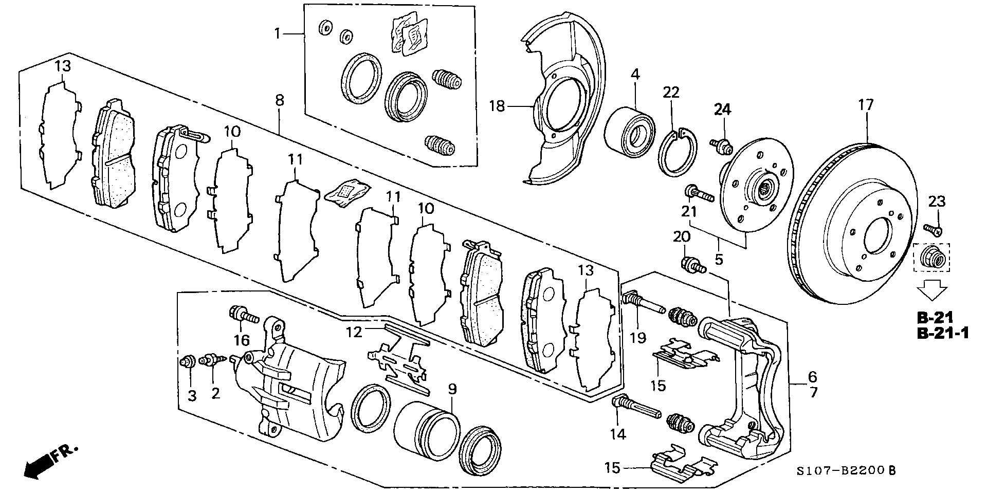 Honda 45022-S10-G01 - Тормозные колодки, дисковые, комплект parts5.com